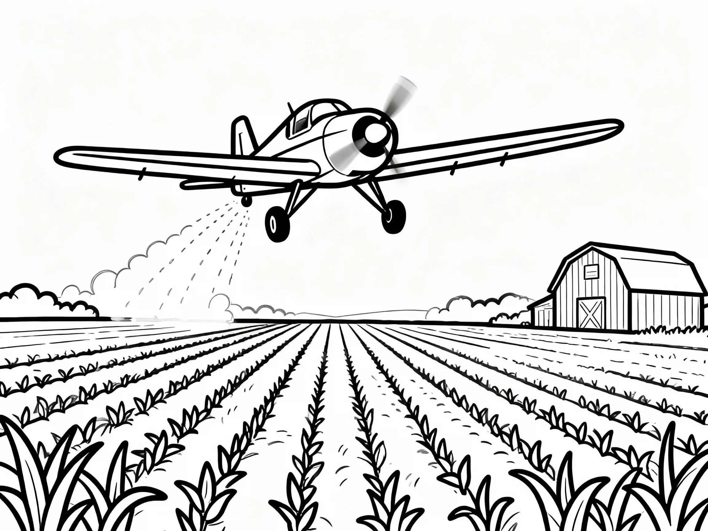 Airplane Spraying Crops