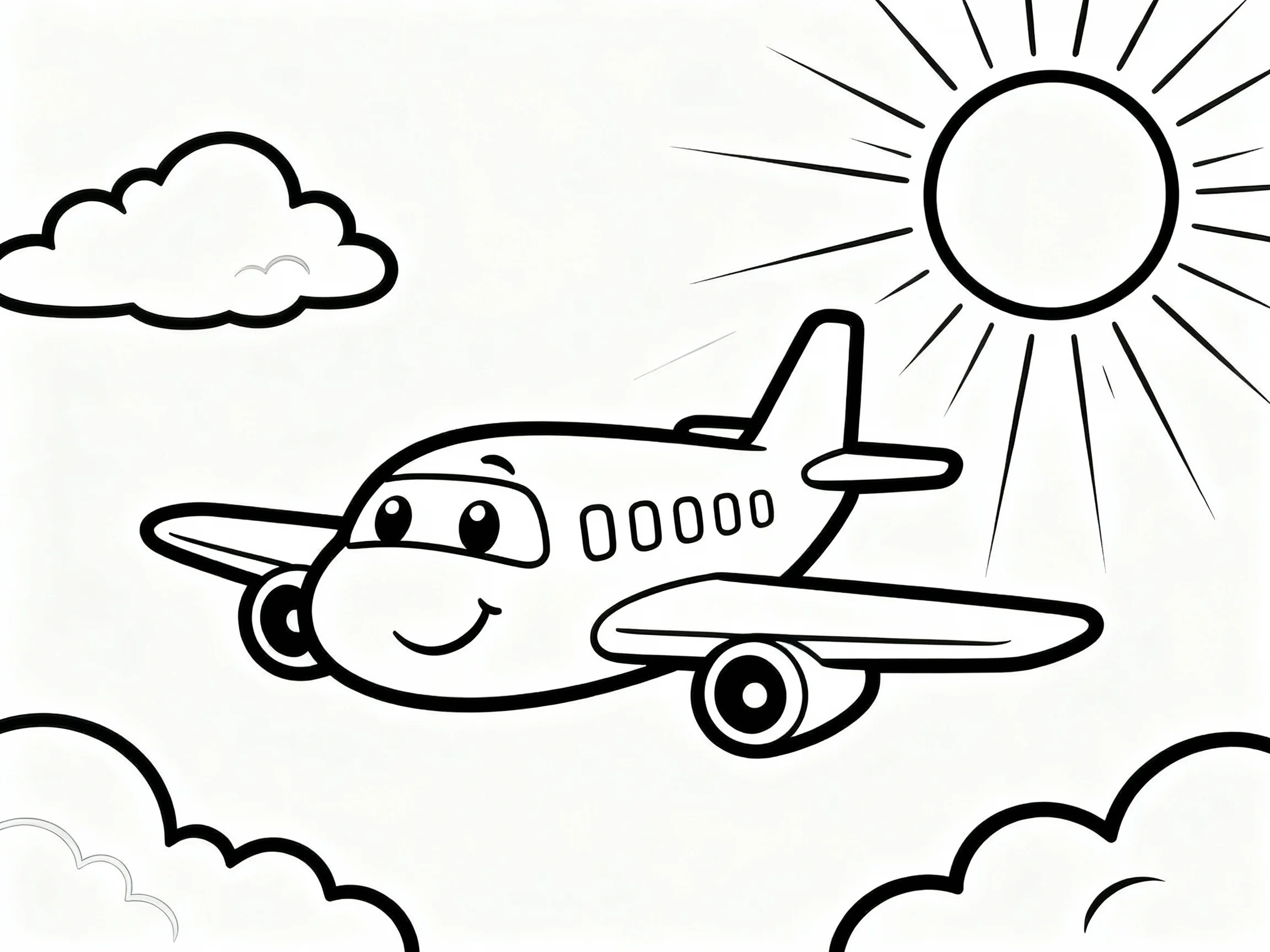 Airplane with Sunny Weather