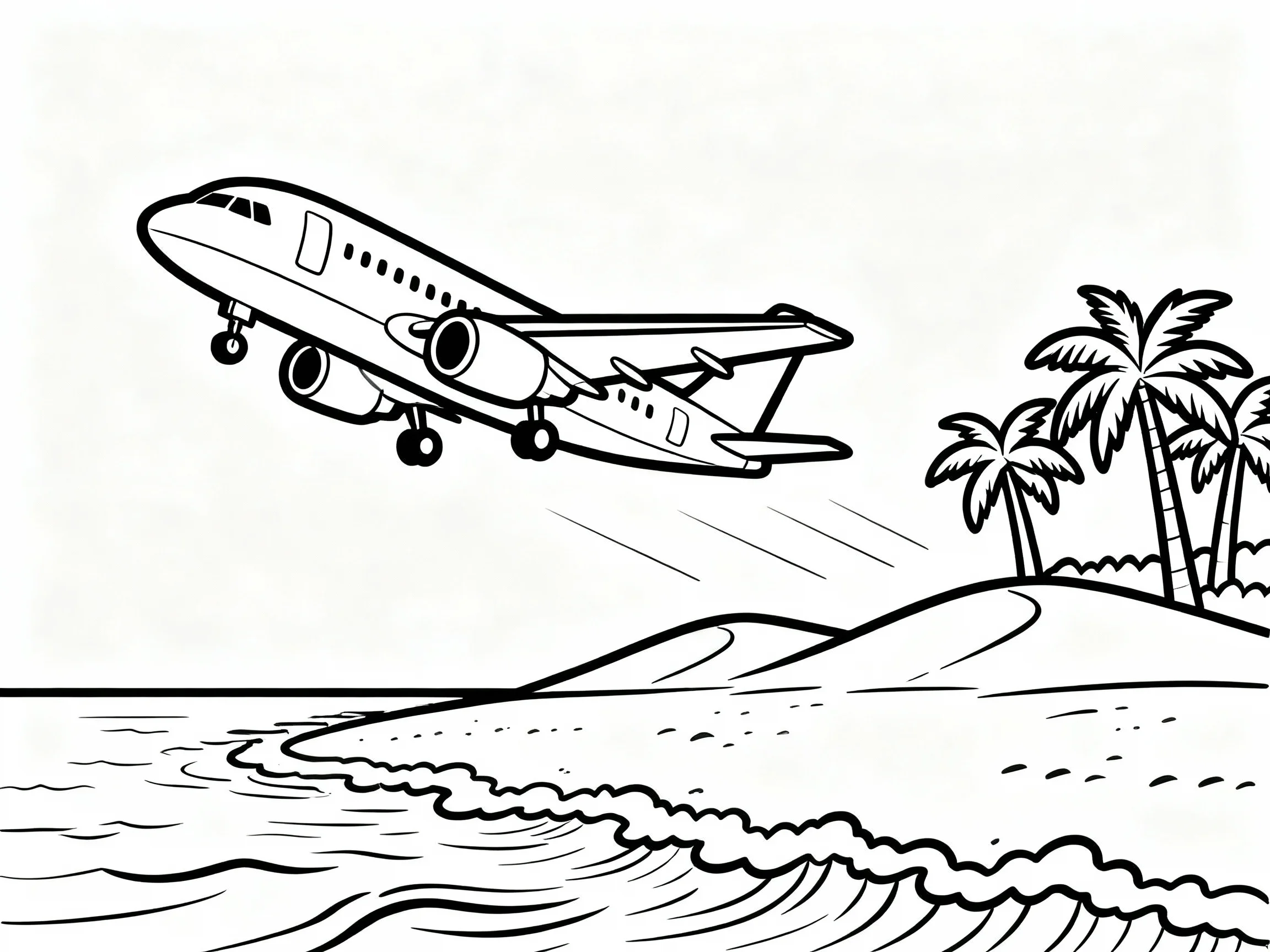 Airplane Taking Off from Beach