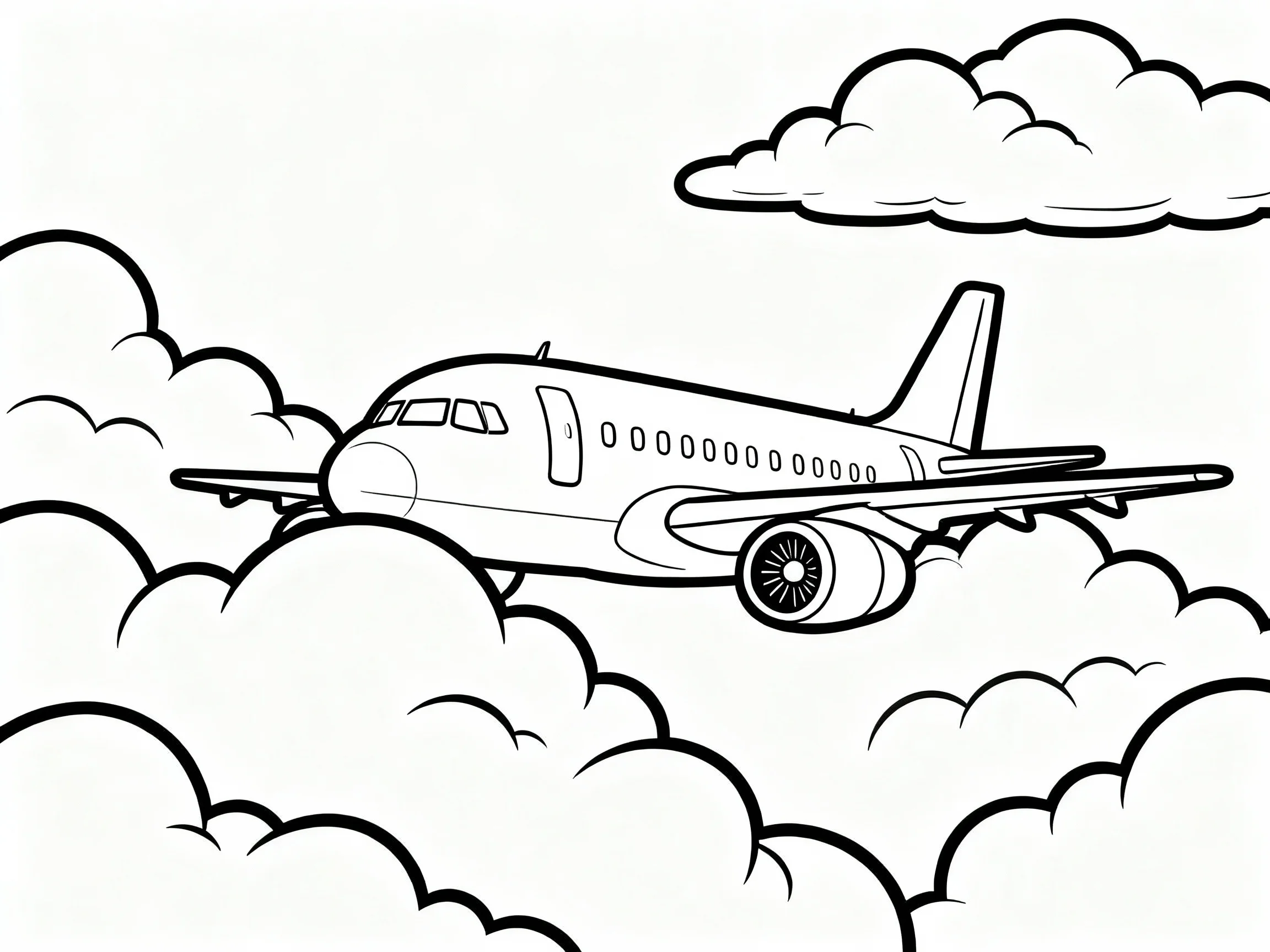 Airplane Coming Through Clouds