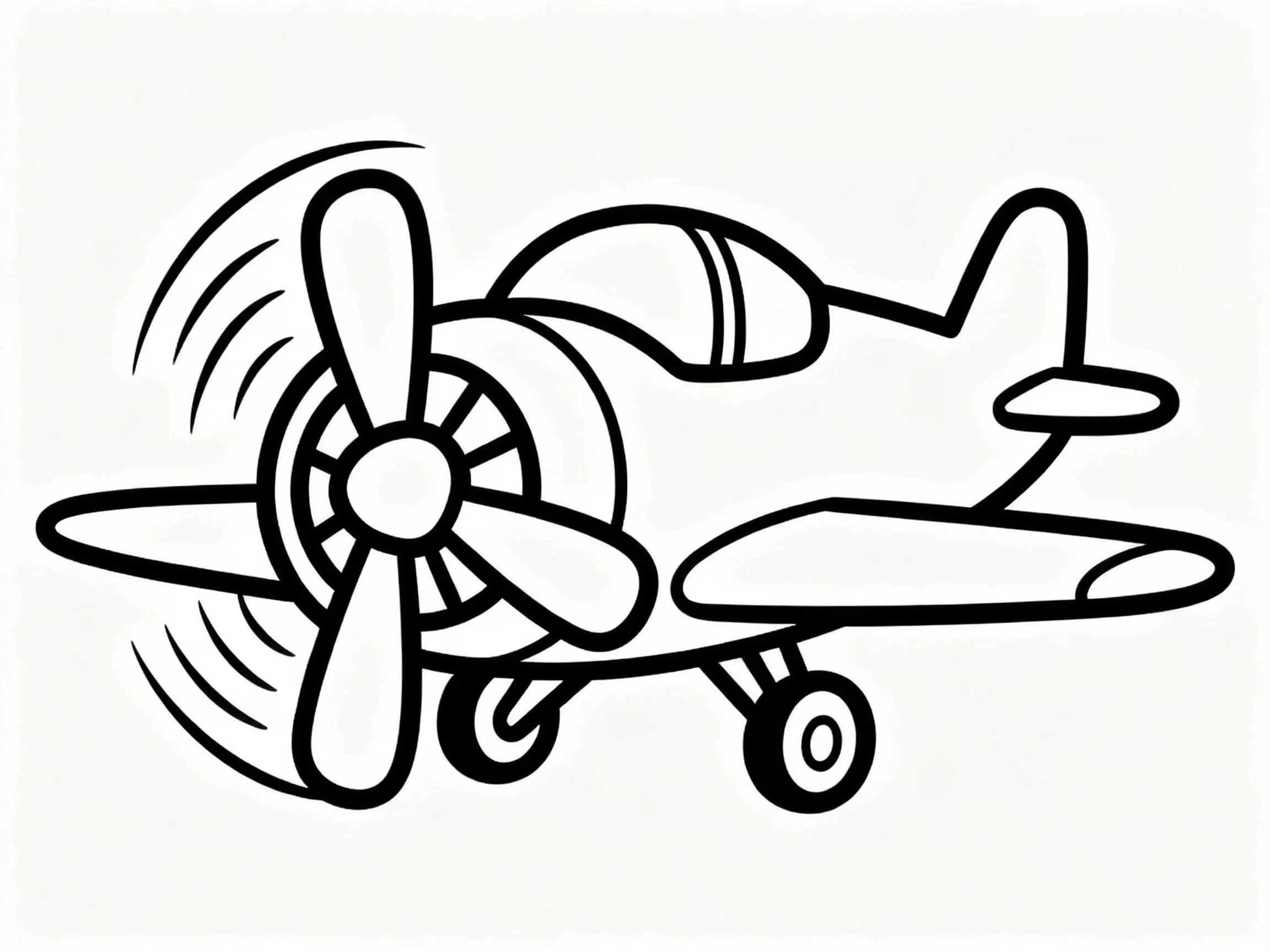 Airplane with Propeller Spinning