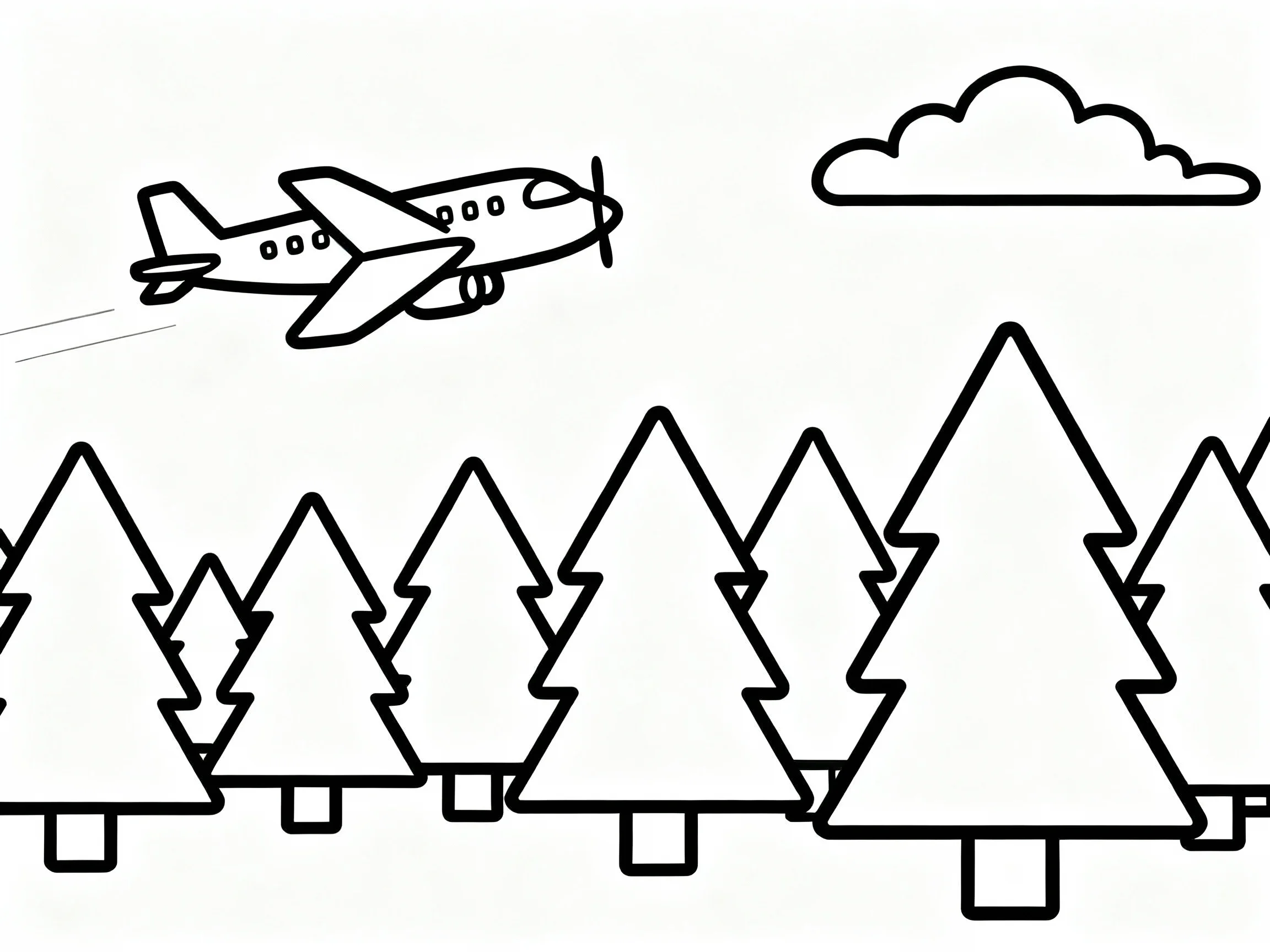 Airplane Flying Over Forest