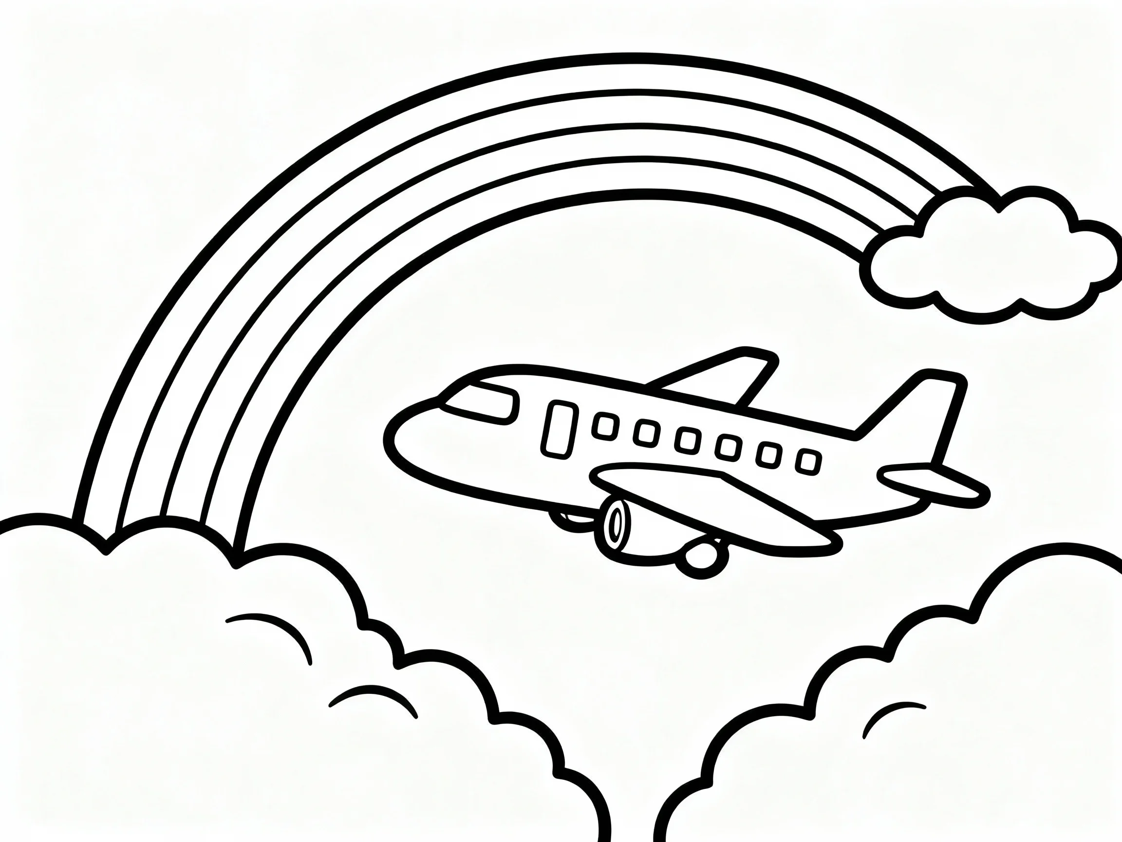 Airplane and Rainbow