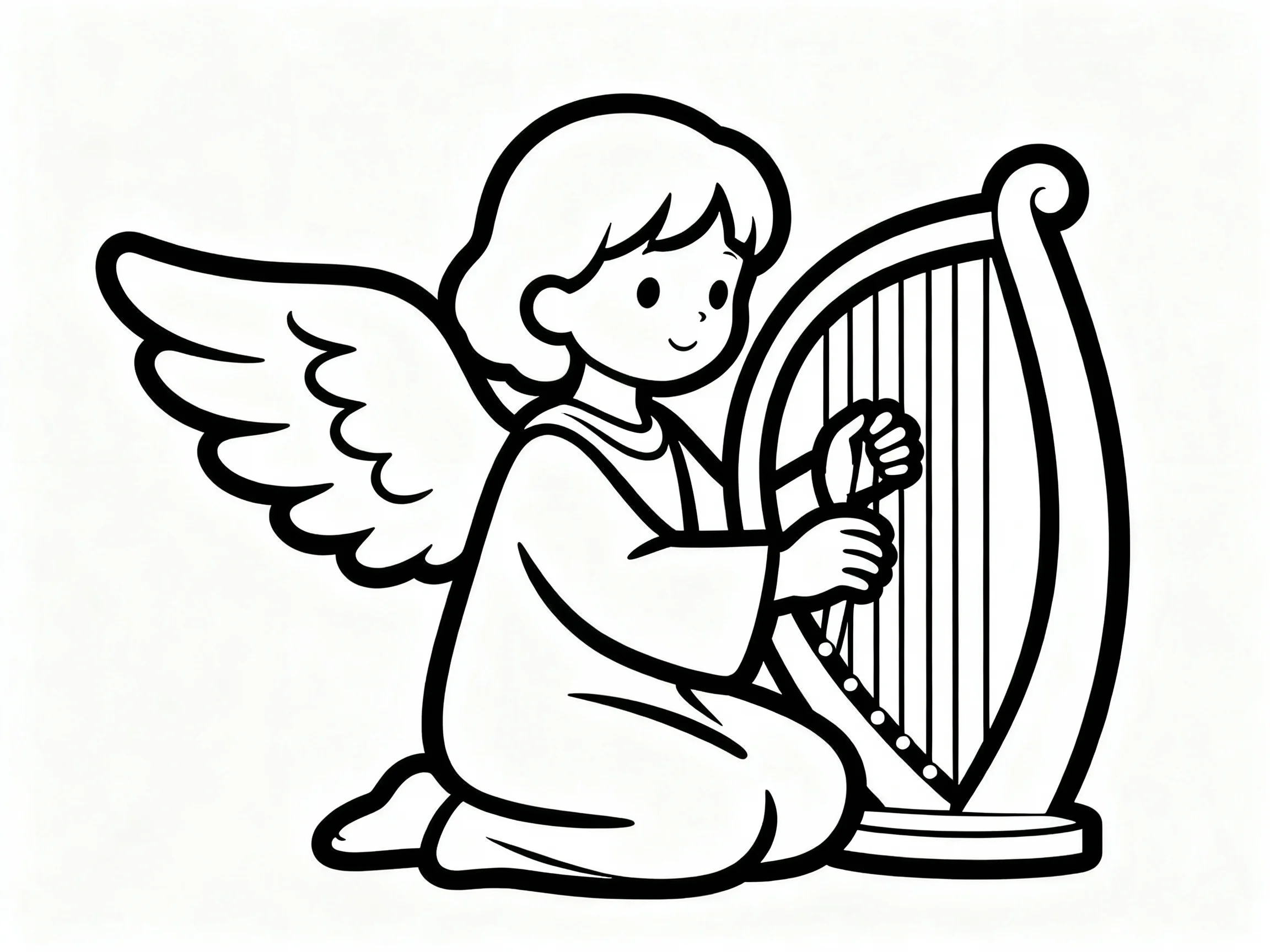 Angel Playing Harp