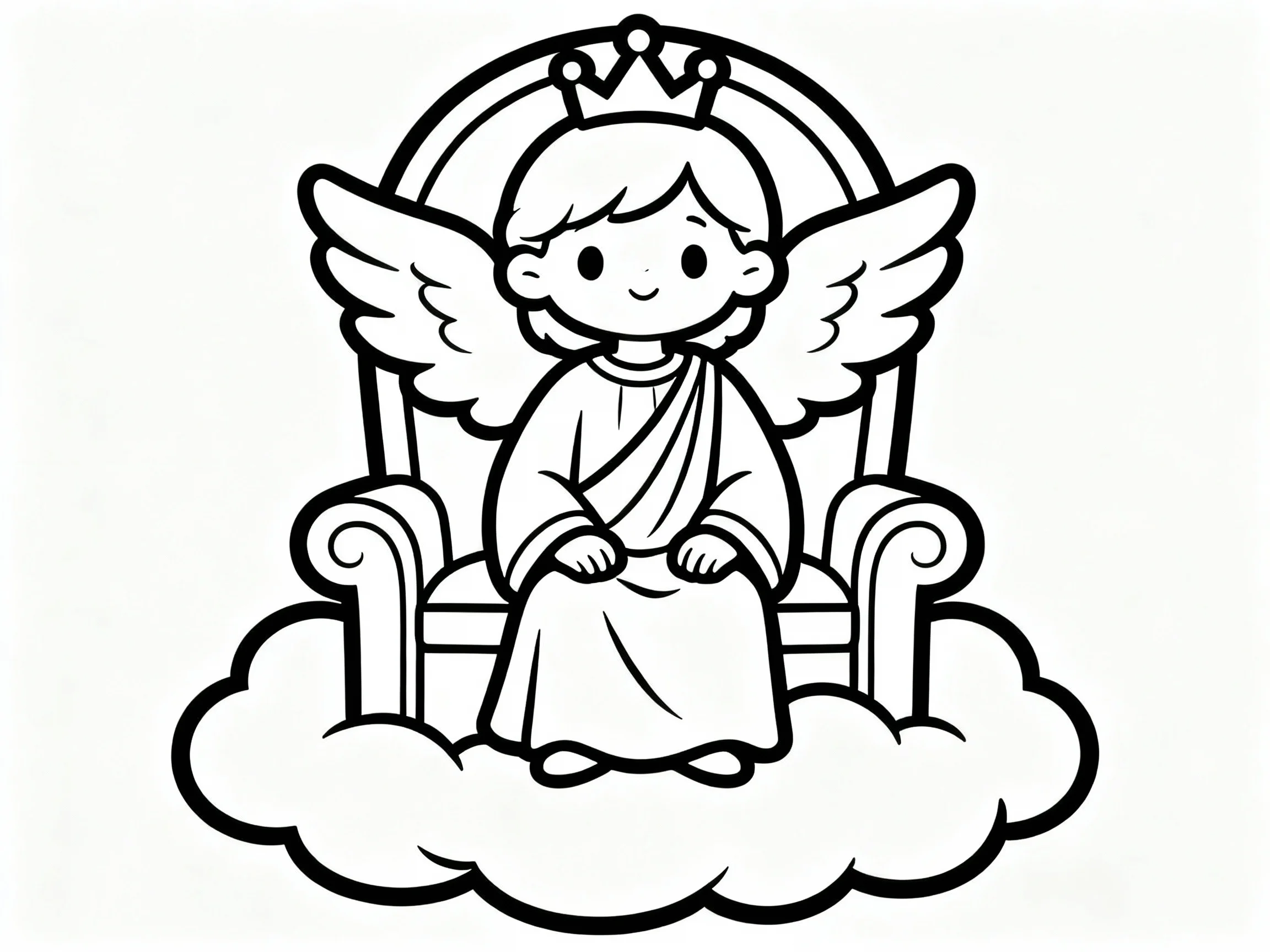 Angel on Cloud Throne