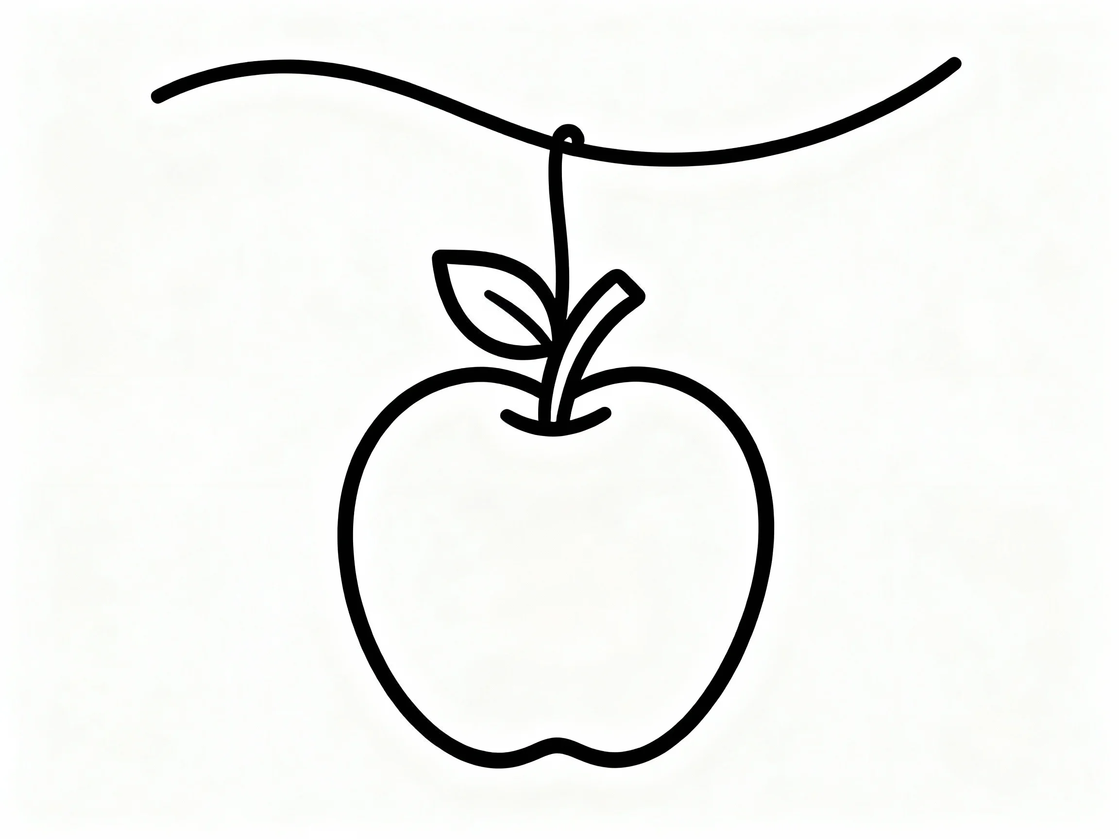 Apple Hanging from String