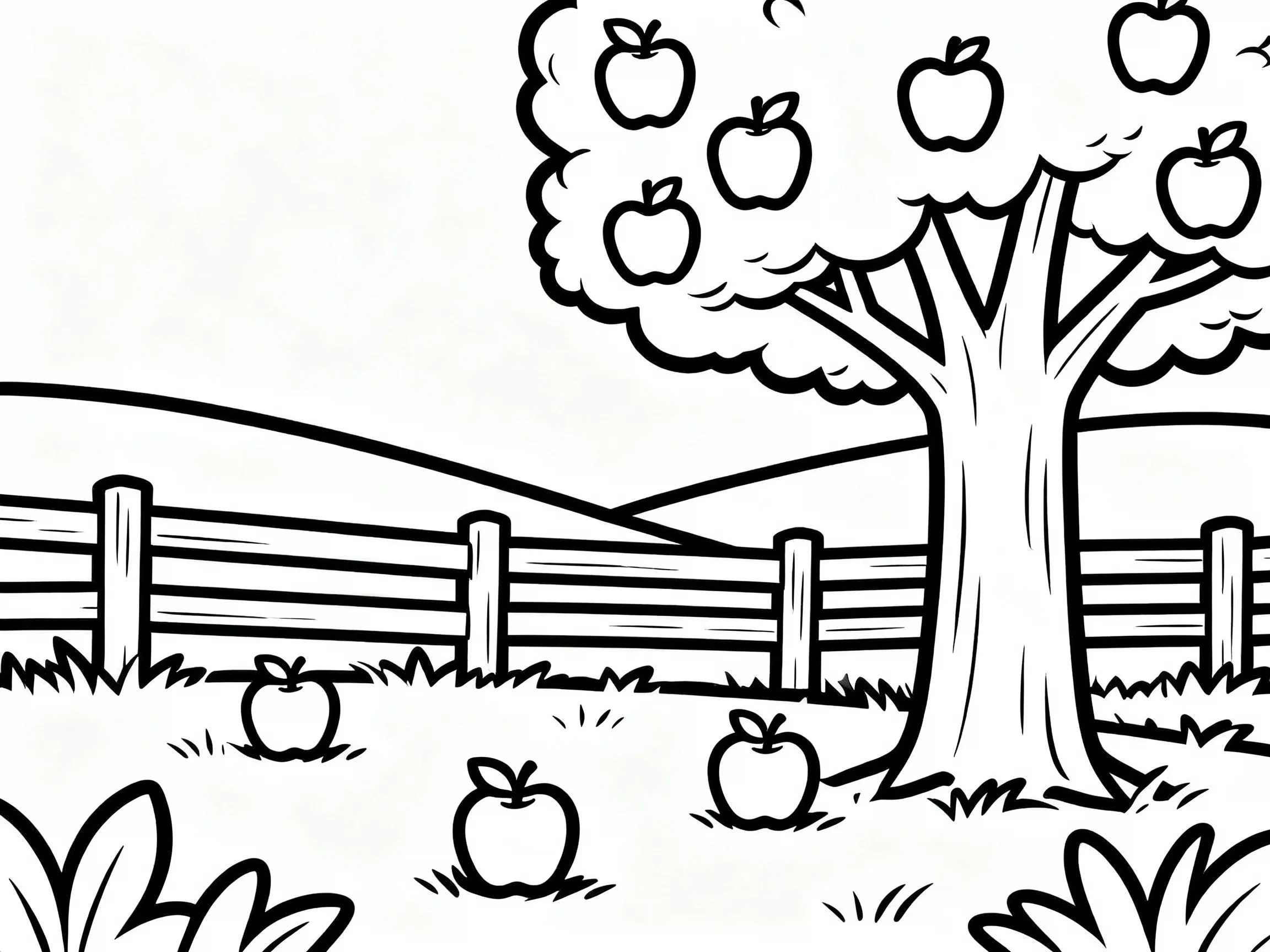 Farm Scene with Apples