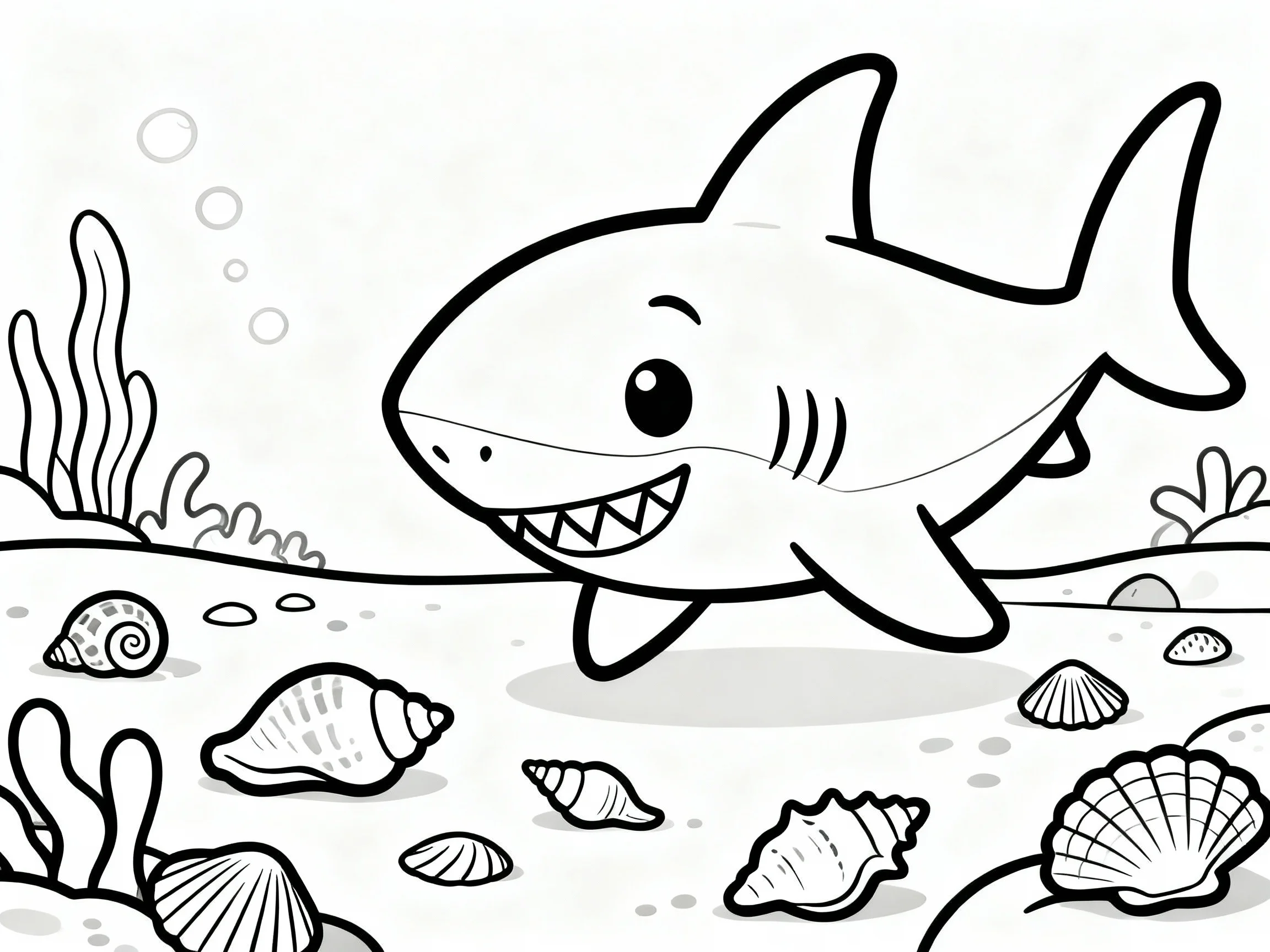Baby shark coloring page preview