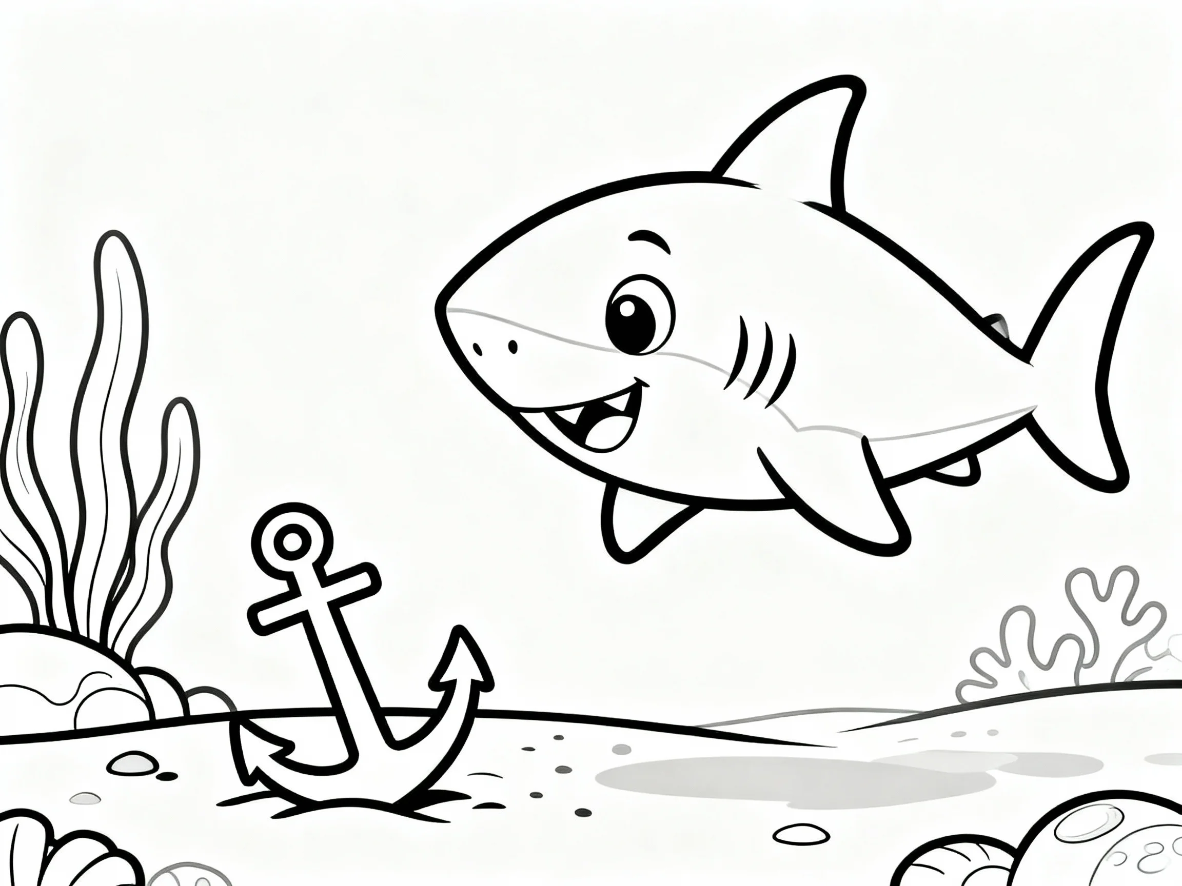 Baby Shark Near Anchor
