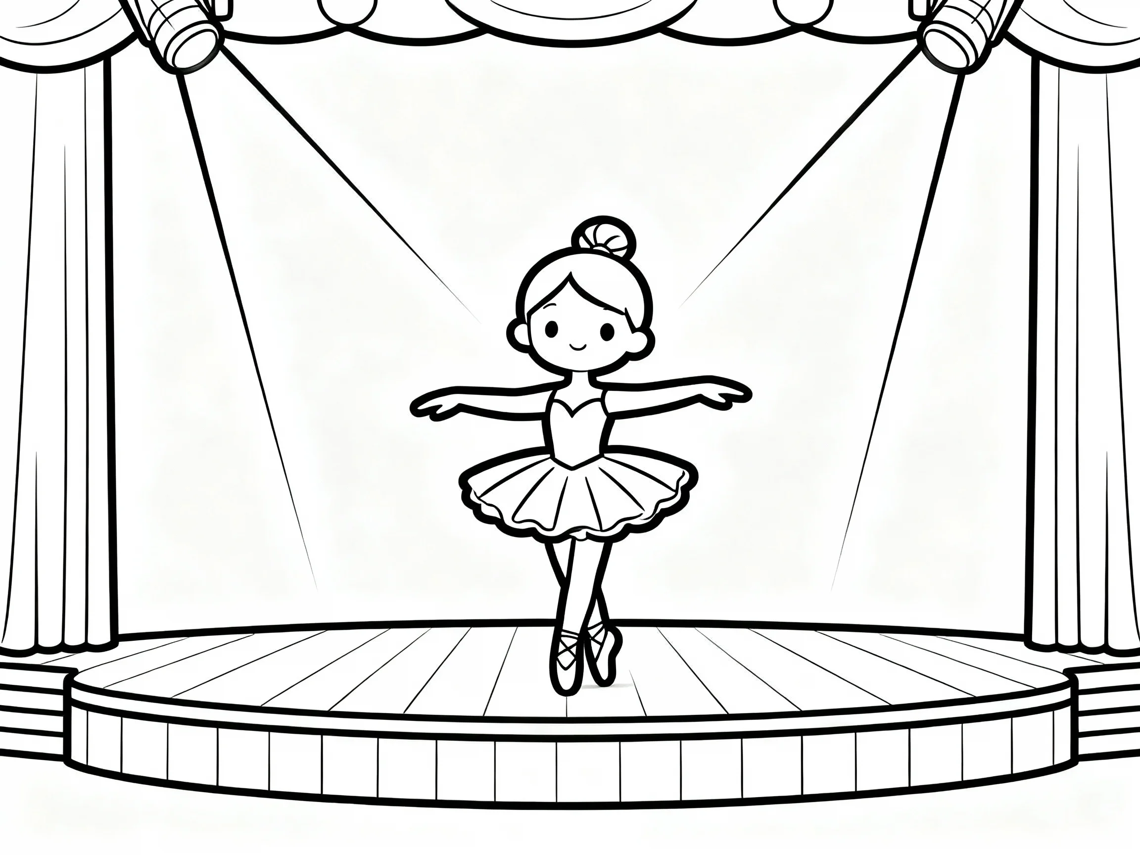 Ballerina on Stage Alone