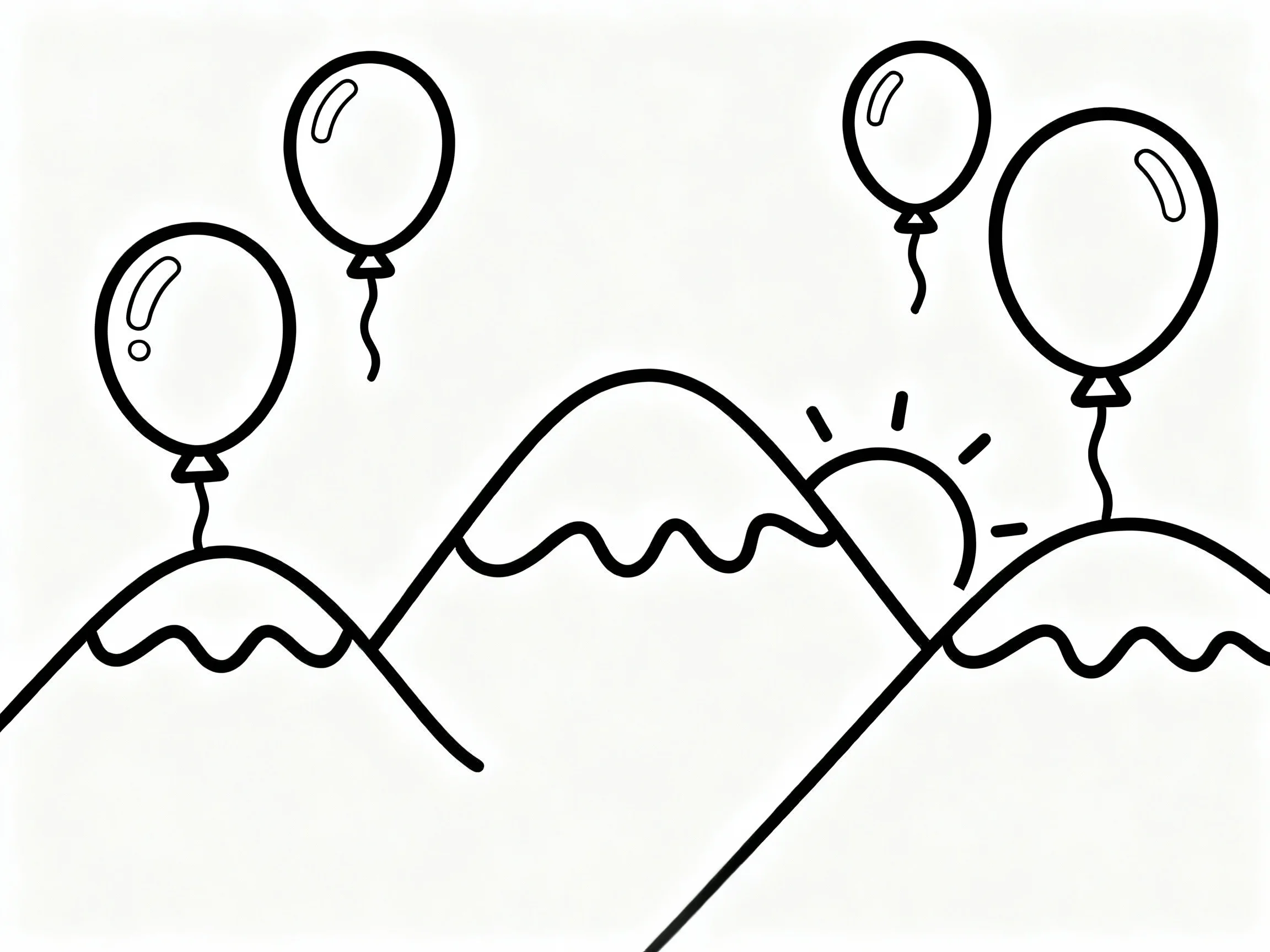 Balloons Over Mountains
