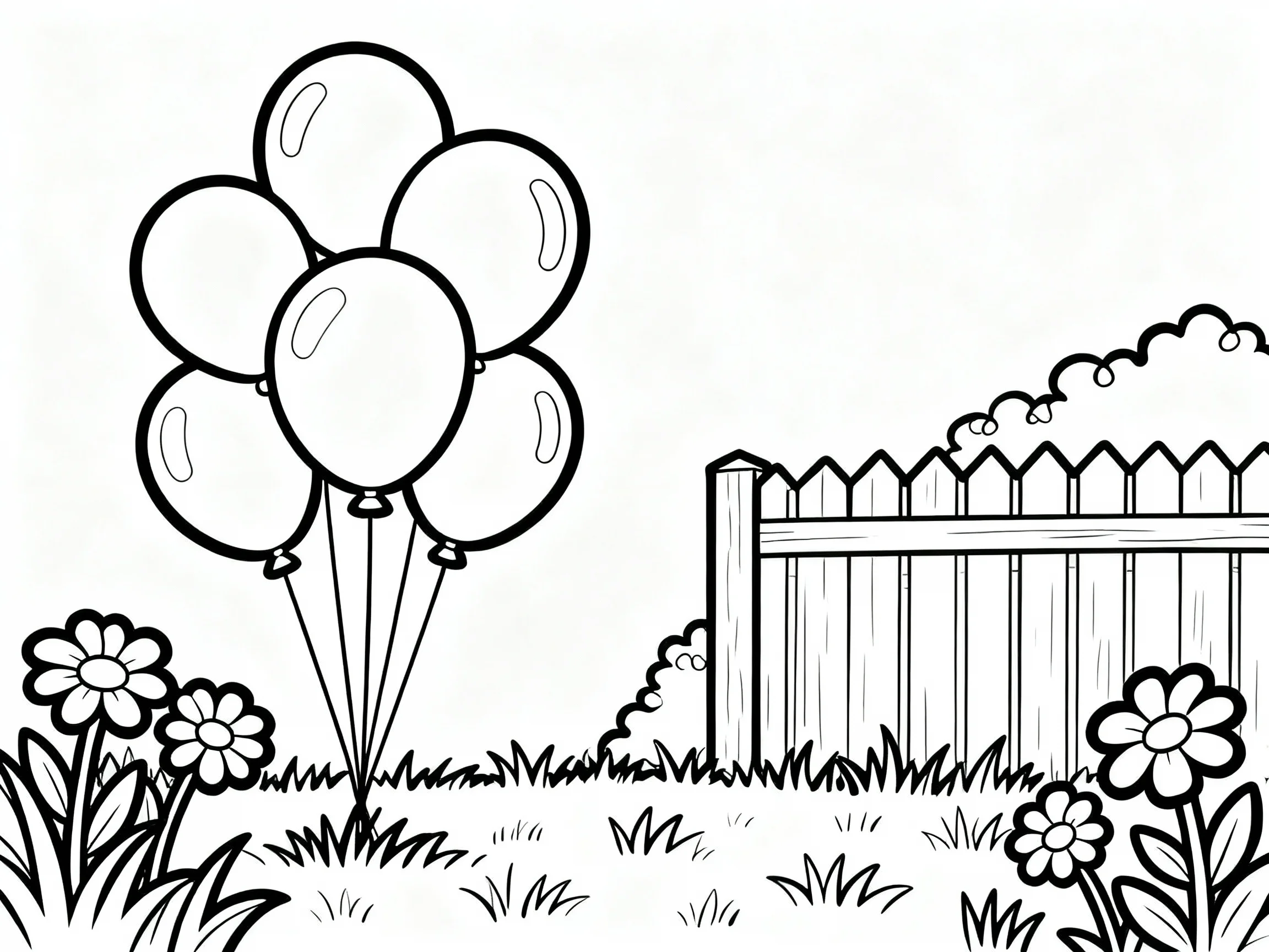 Balloons in a Garden