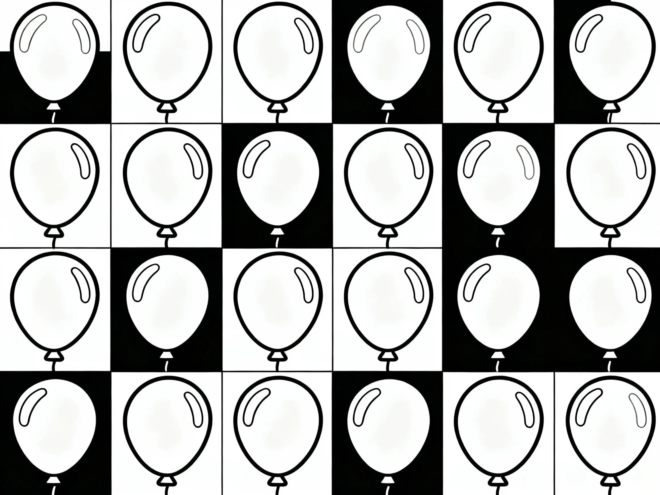 Balloons in Checkerboard