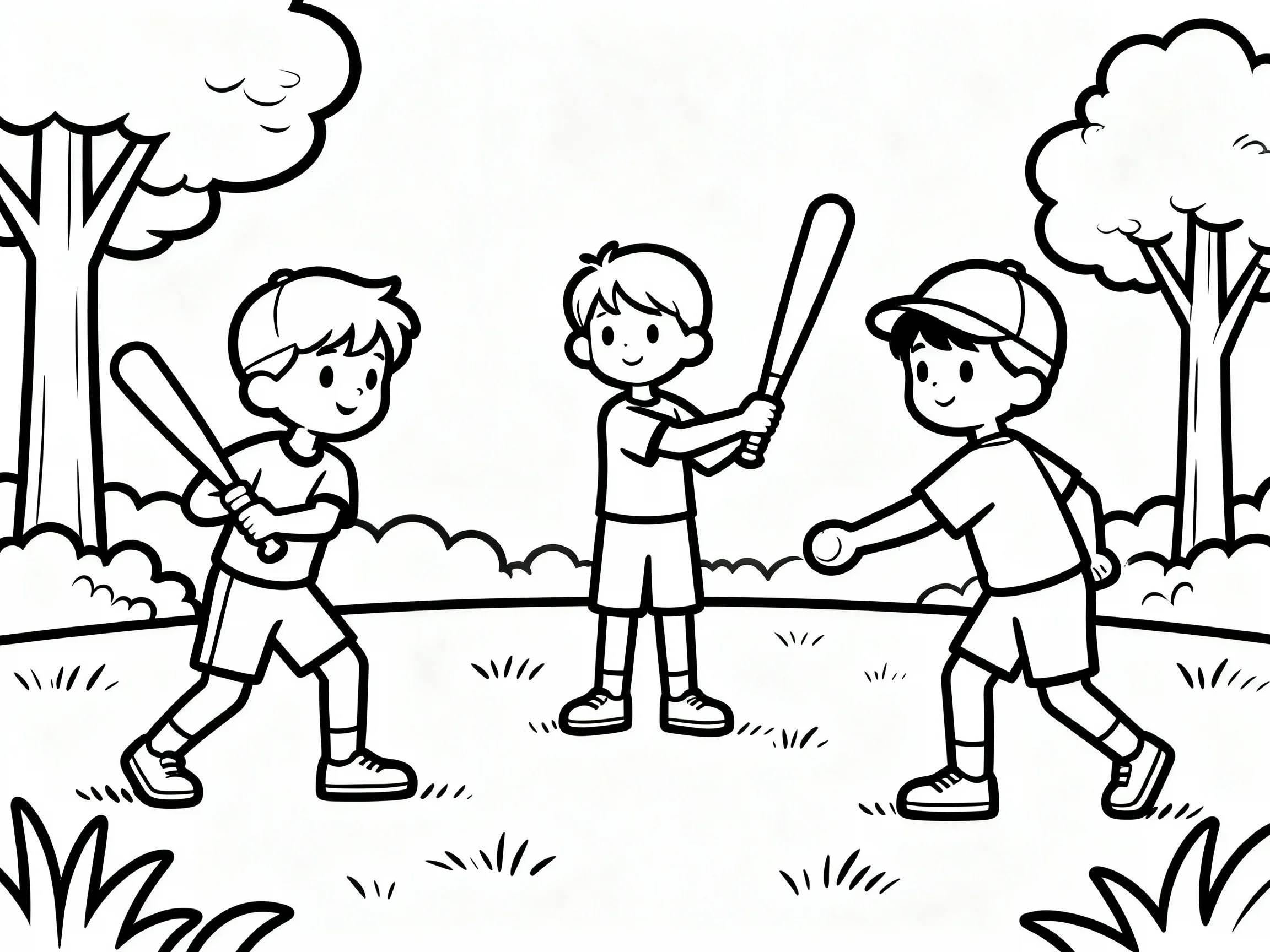 Kids Playing Baseball