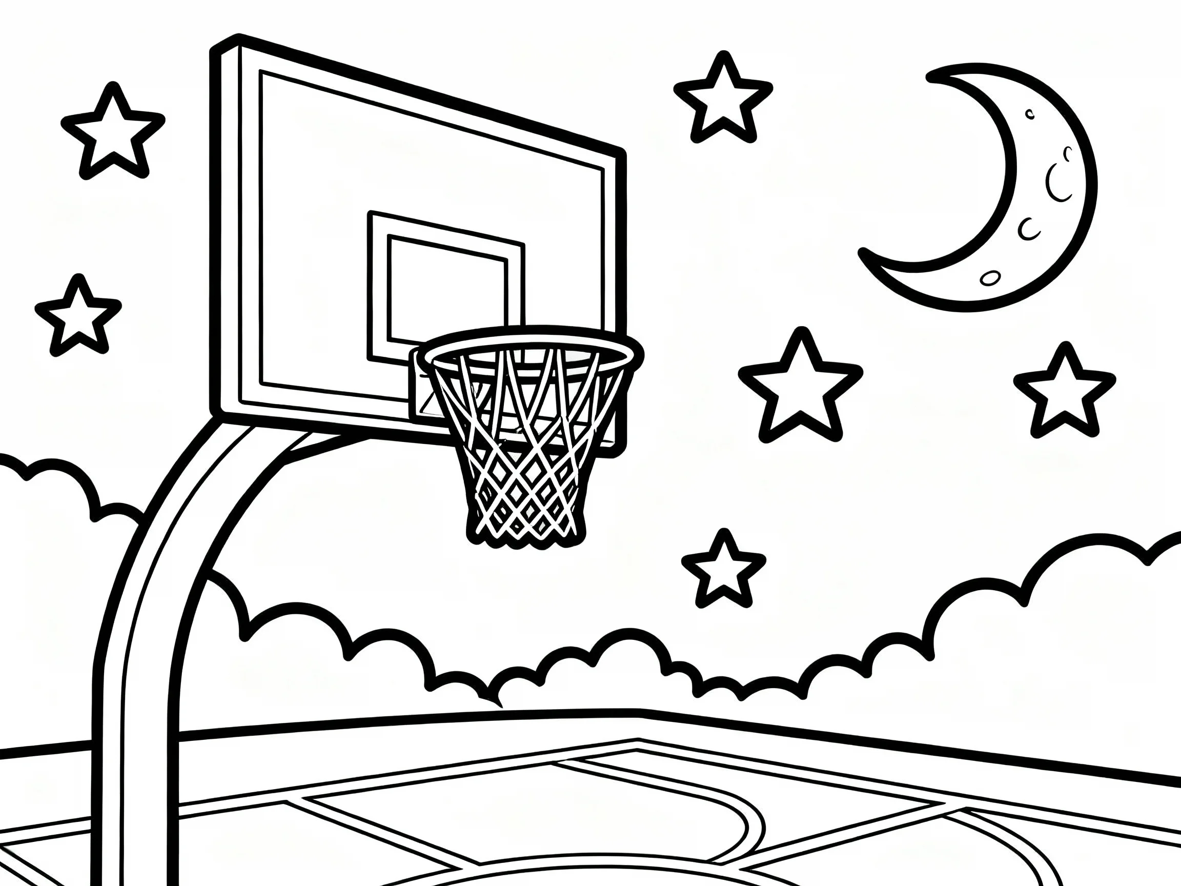 Basketball Hoop at Night