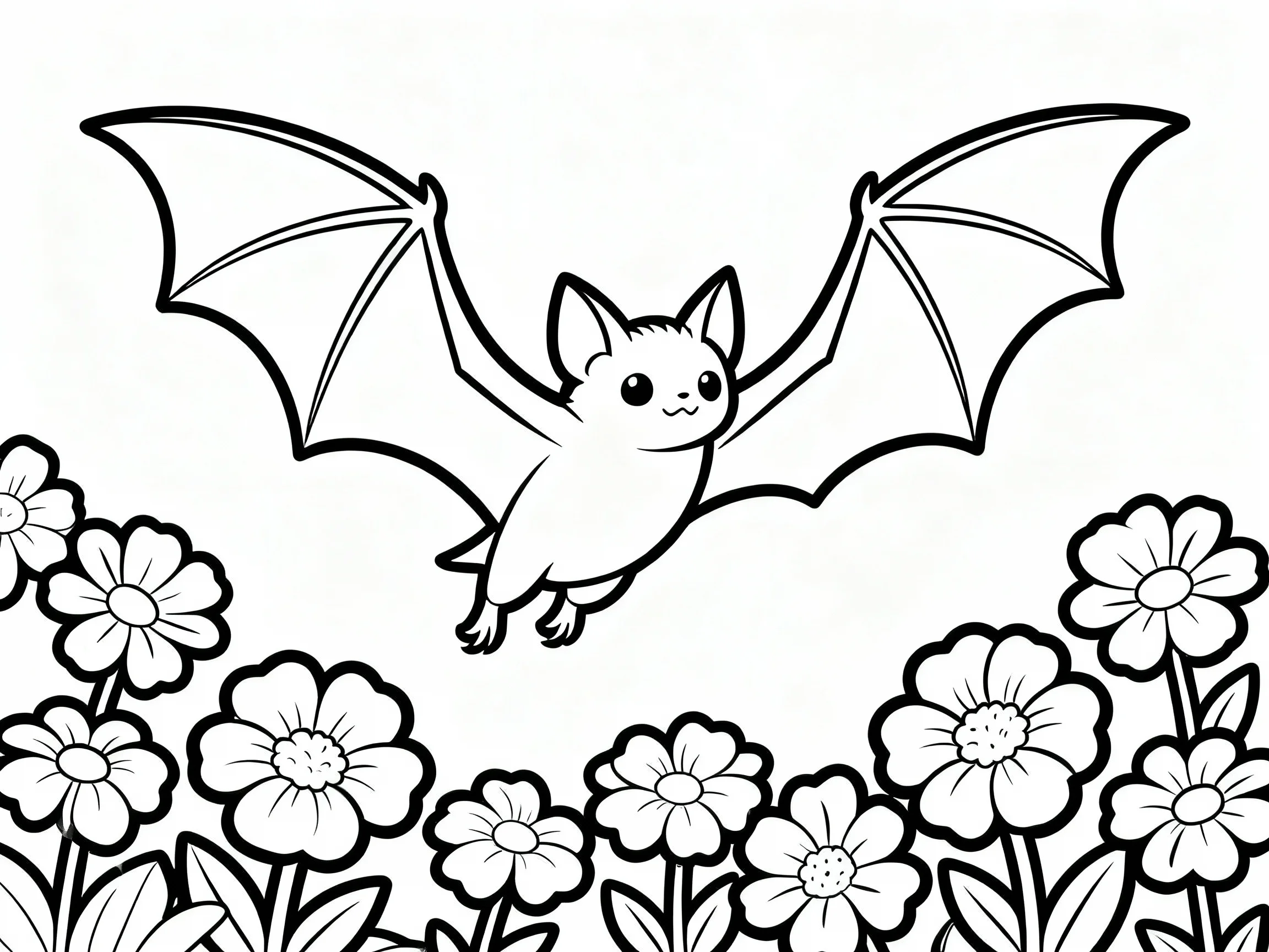 Bat in a Flower Field
