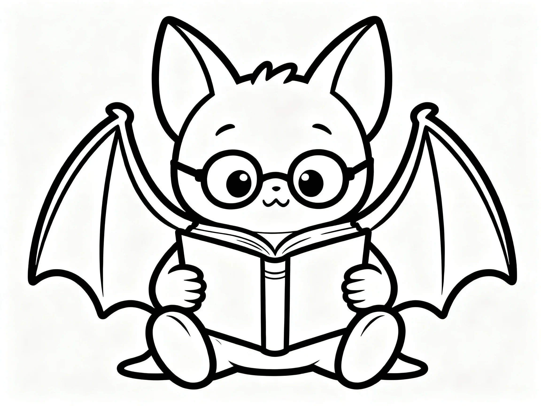 Bat Reading a Book