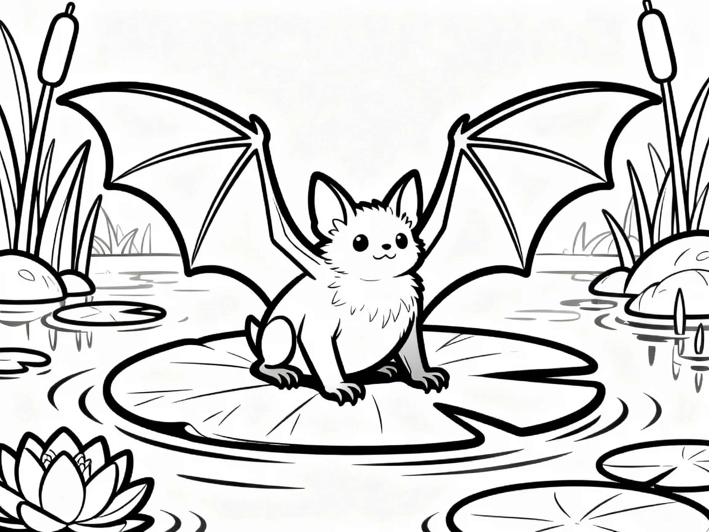 Bat on a Lily Pad