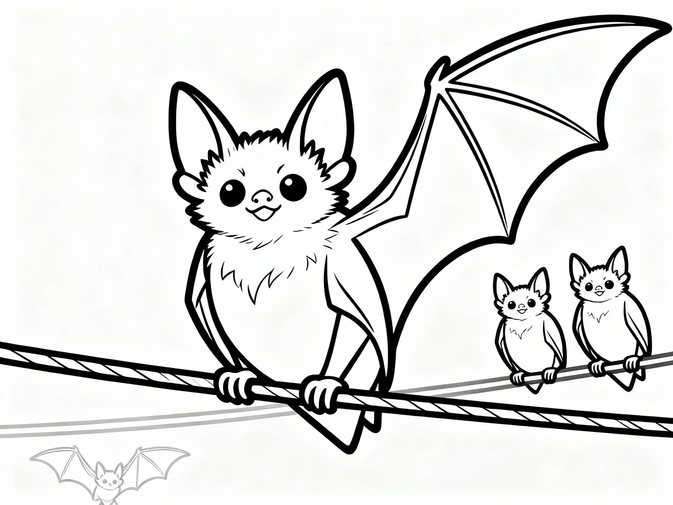 Bat on Telephone Wire