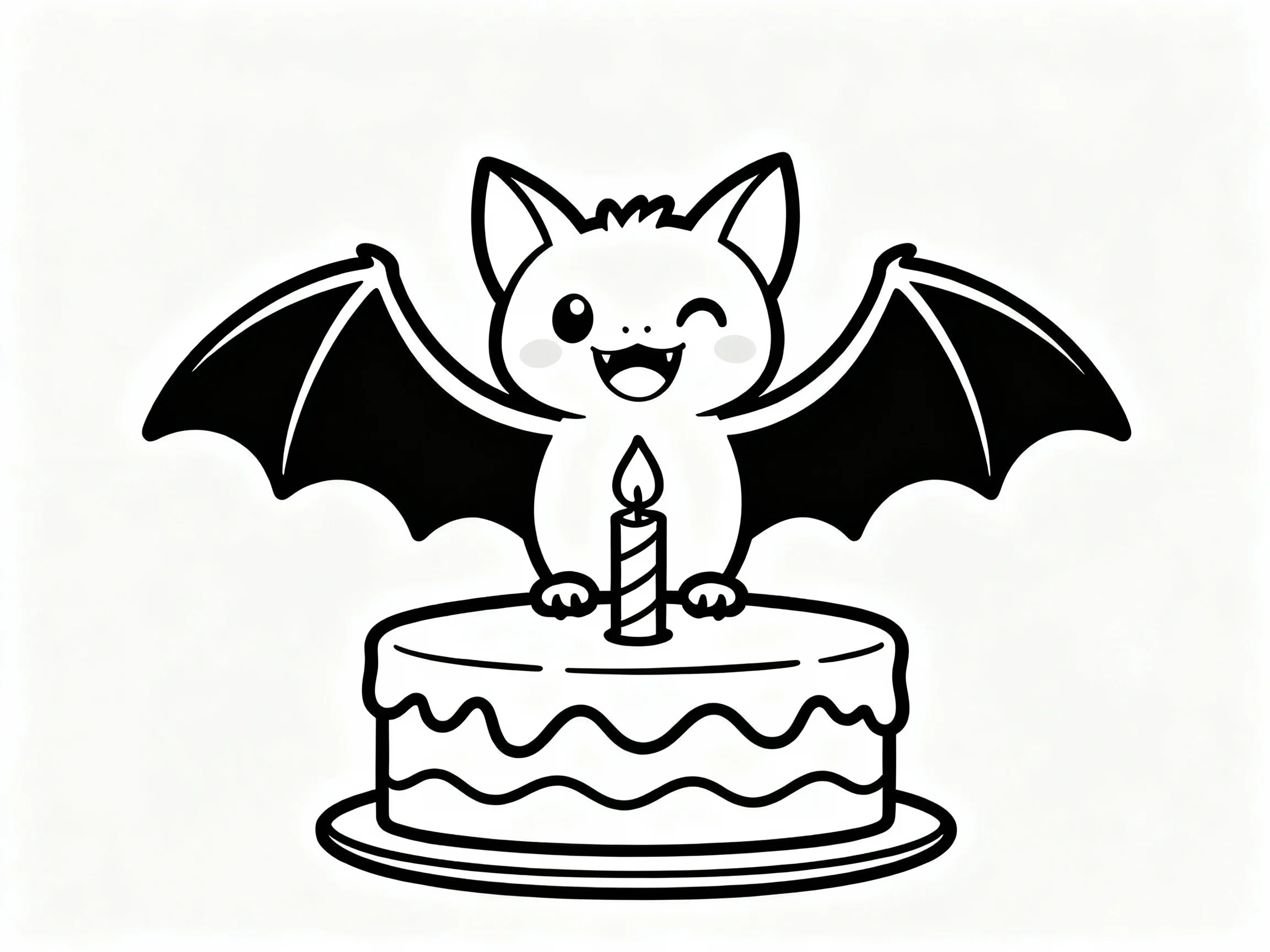 Bat on Birthday Cake