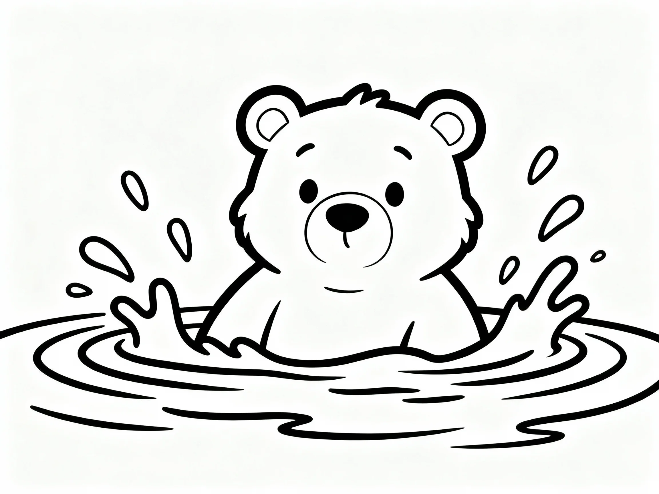 Bear Splashing in Water