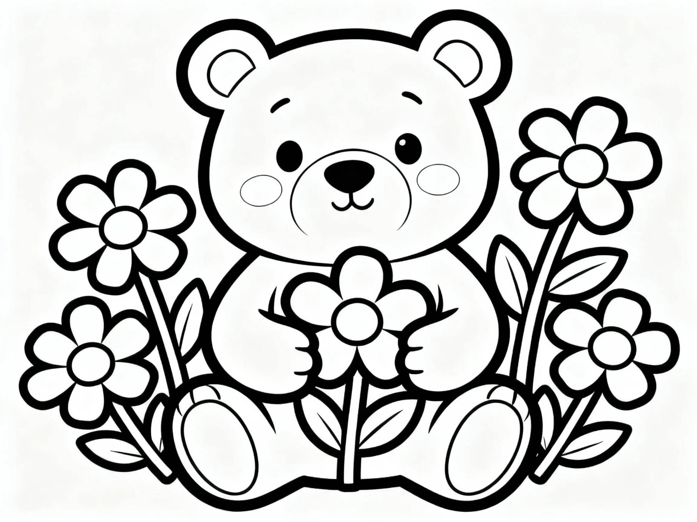 Bear with Flowers