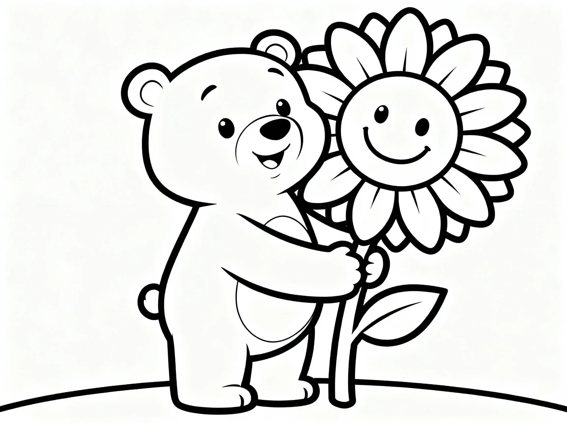 Bear with a Sunflower