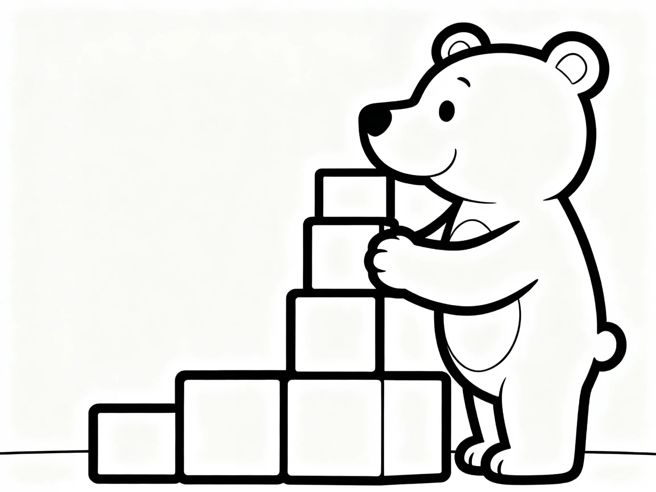 Bear Building with Blocks