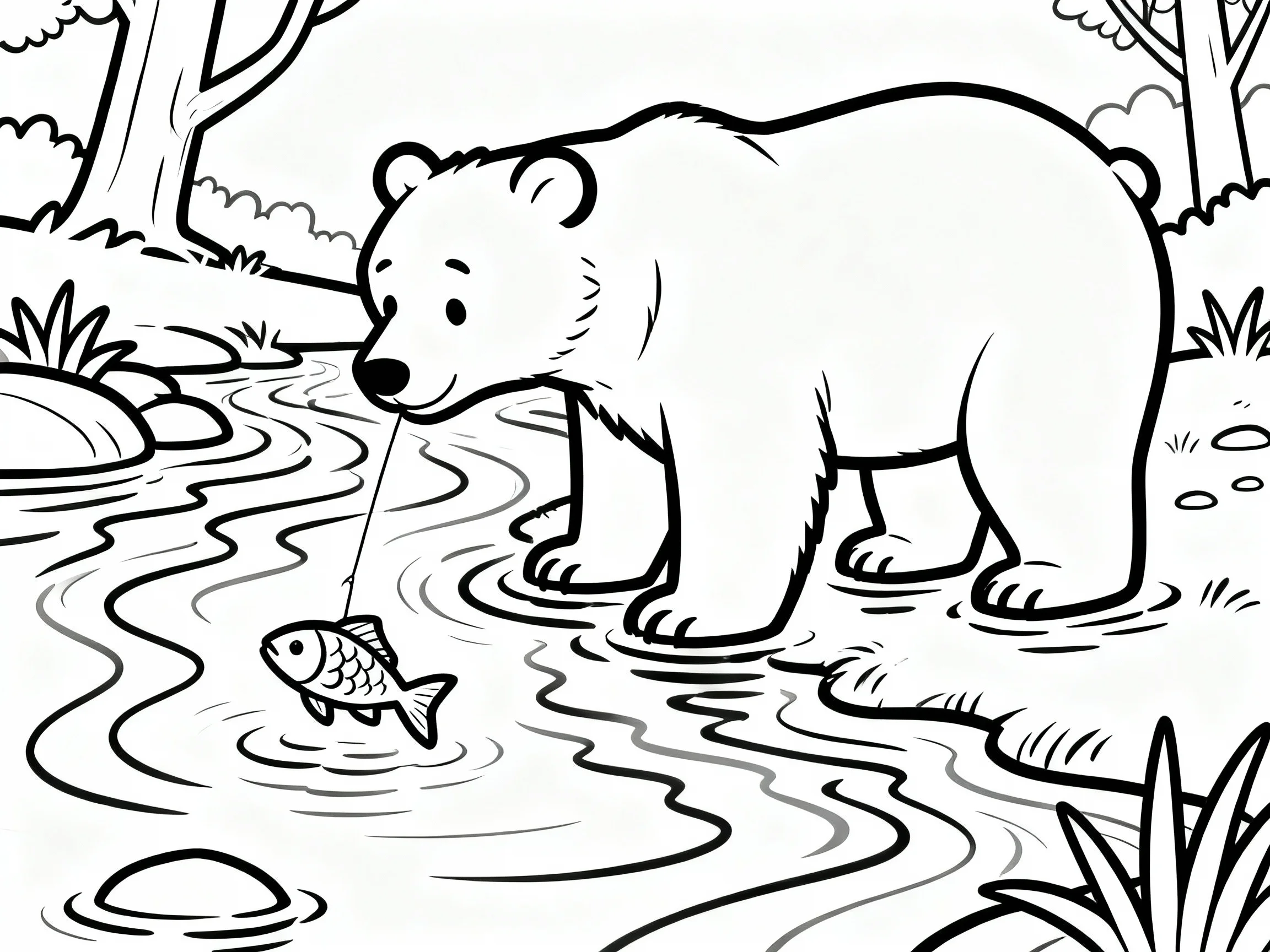 Bear Fishing in Stream