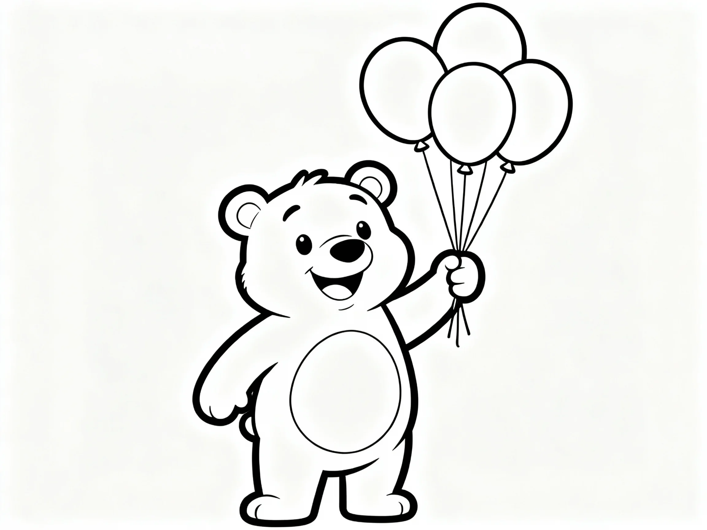 Bear Holding Balloons