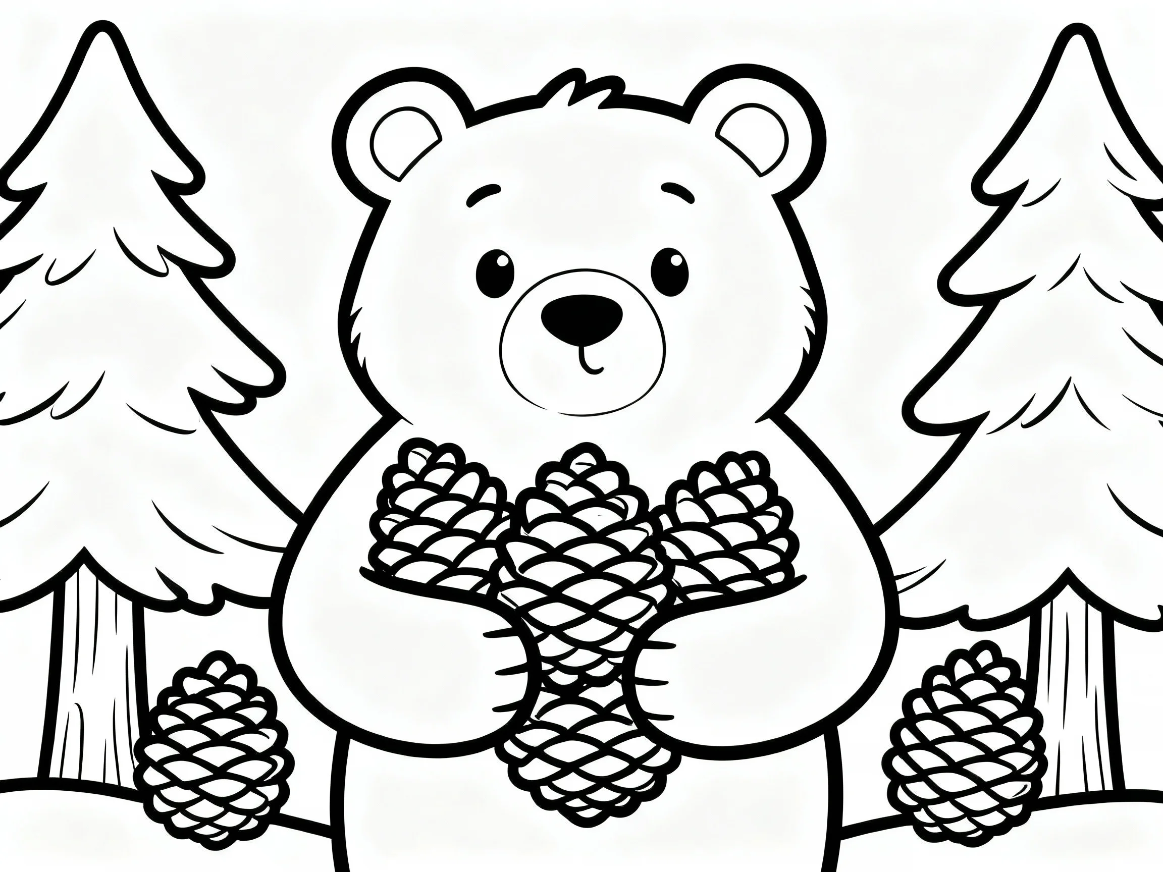 Bear with Pinecones