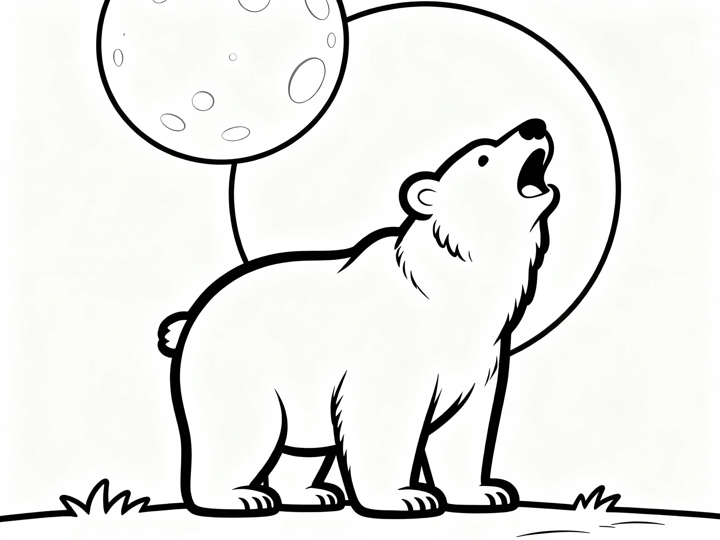 Bear Howling at Moon