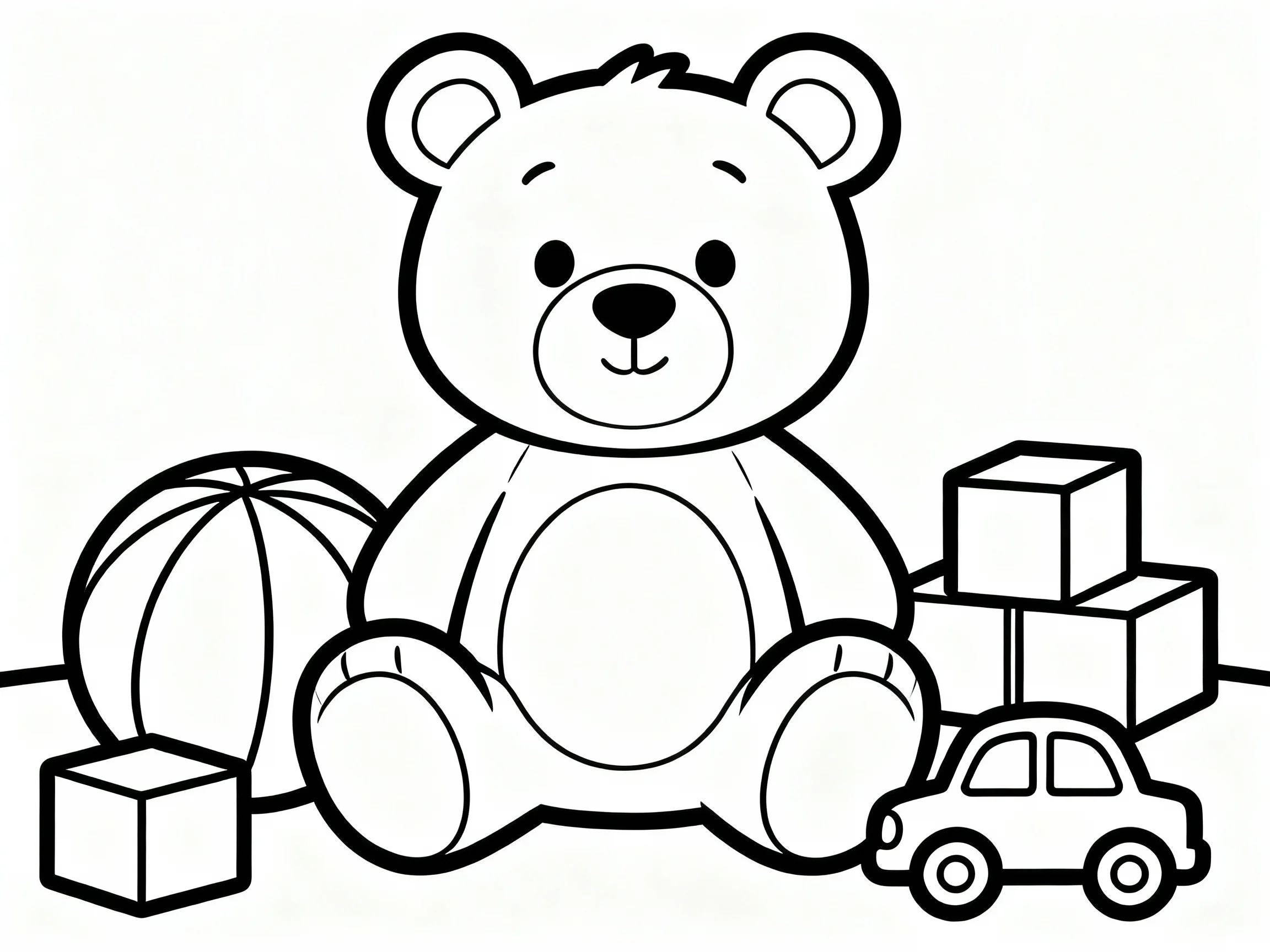 Bear Playing with Toys