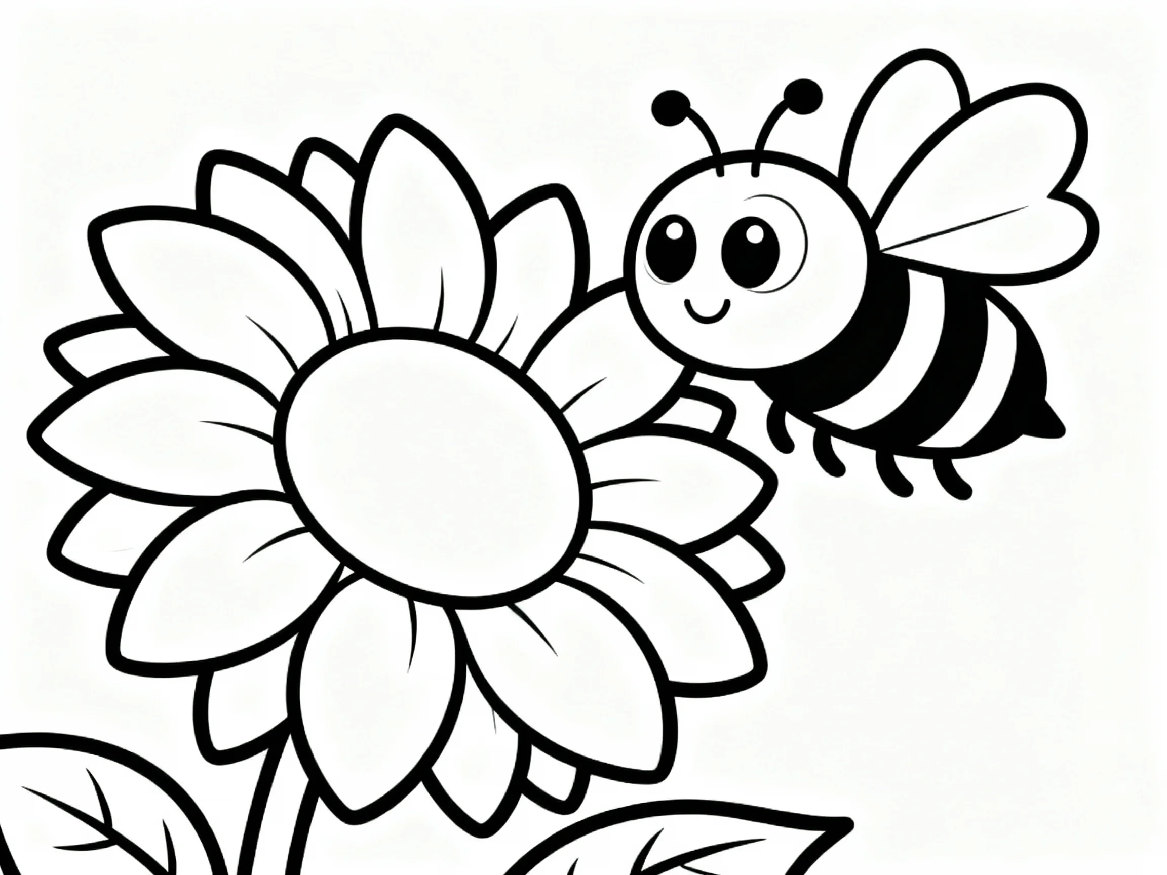 Friendly Bee and Flower