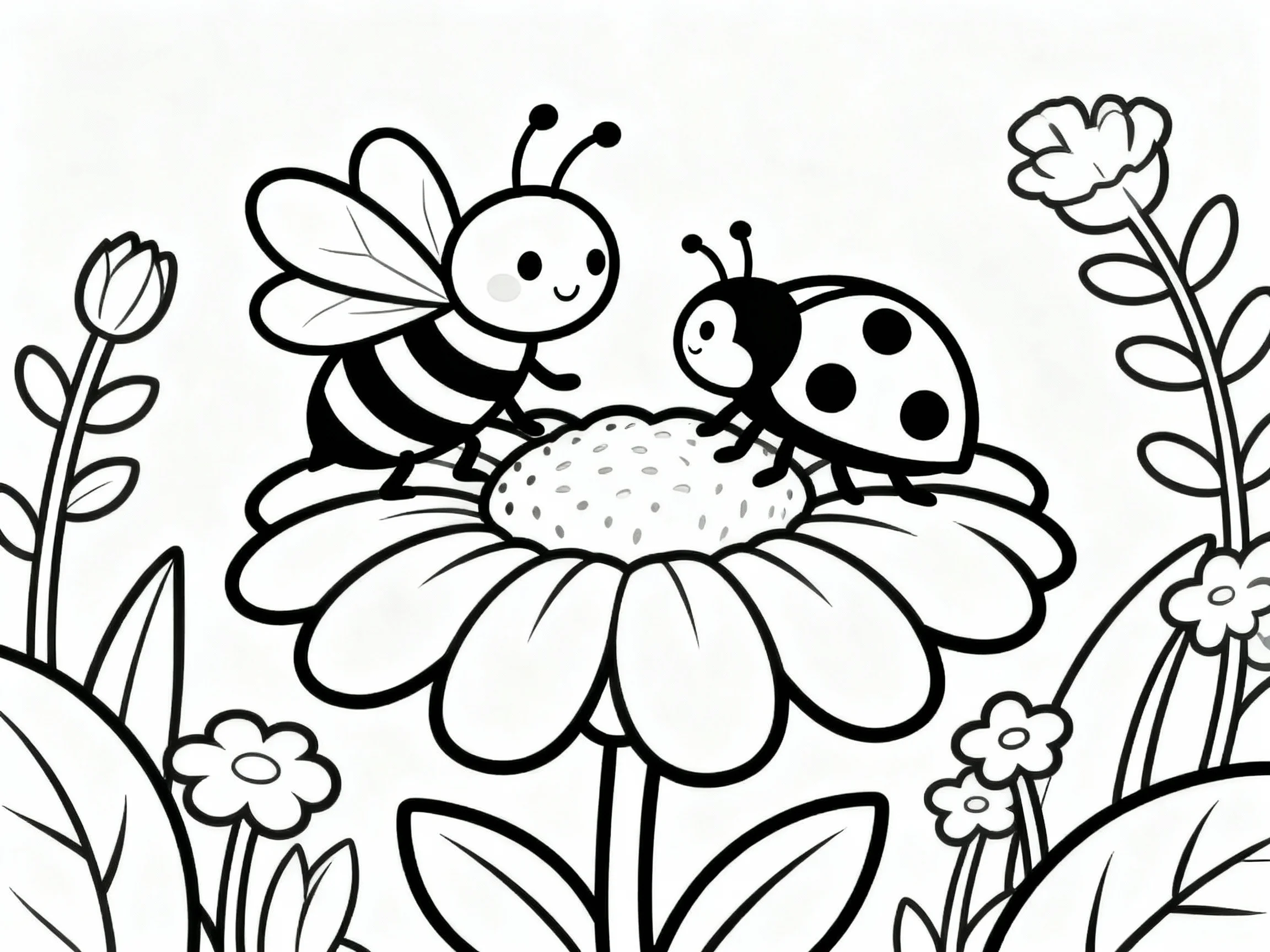 Bee and Ladybug