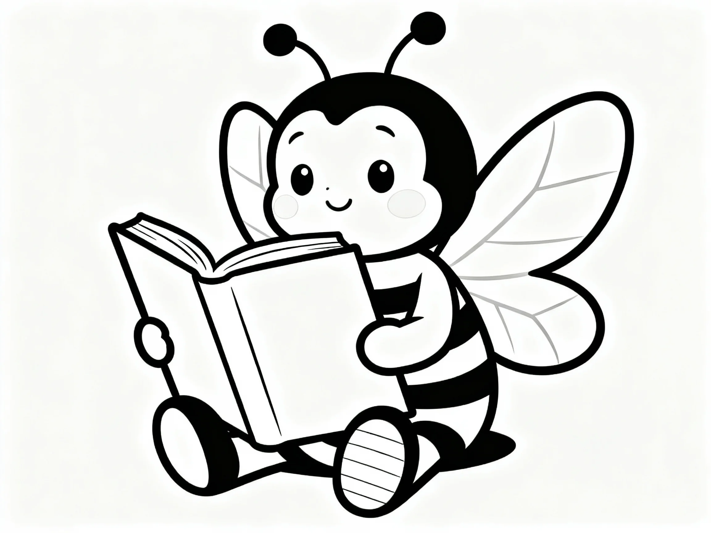 Bee Reading a Book
