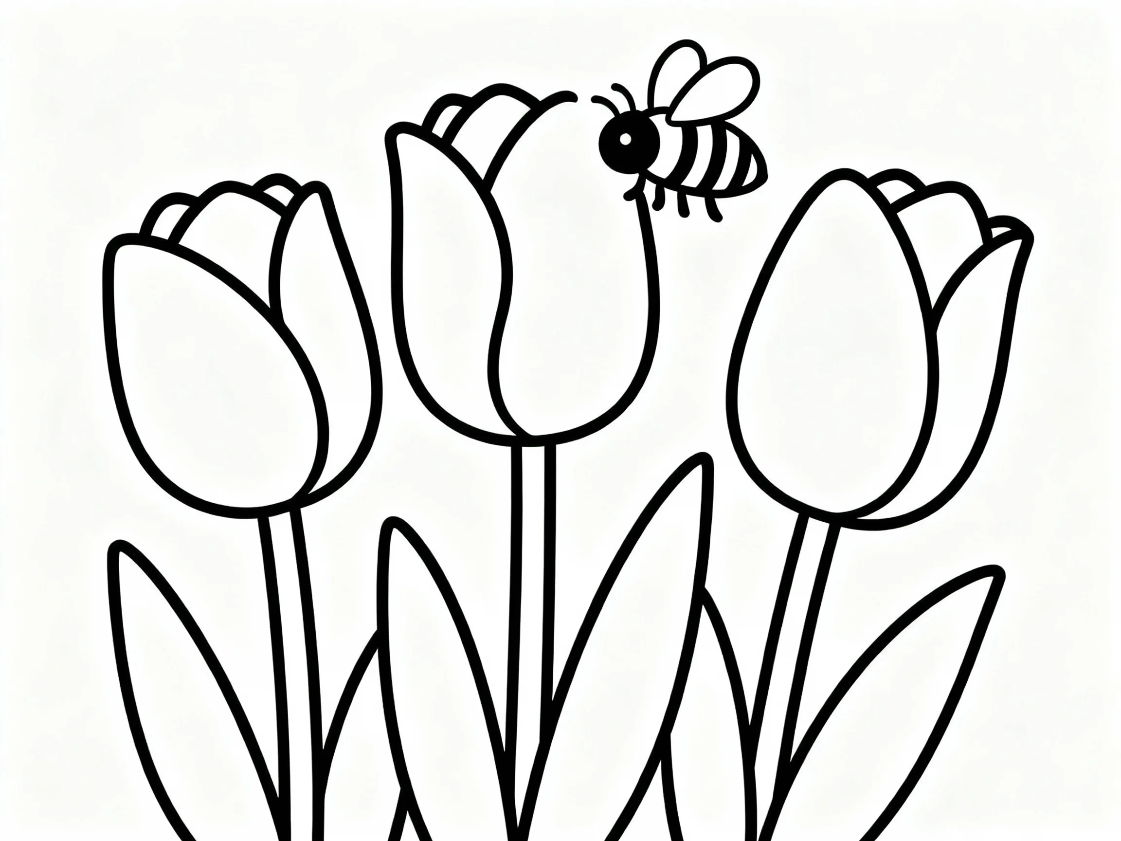 Bee and Tulips