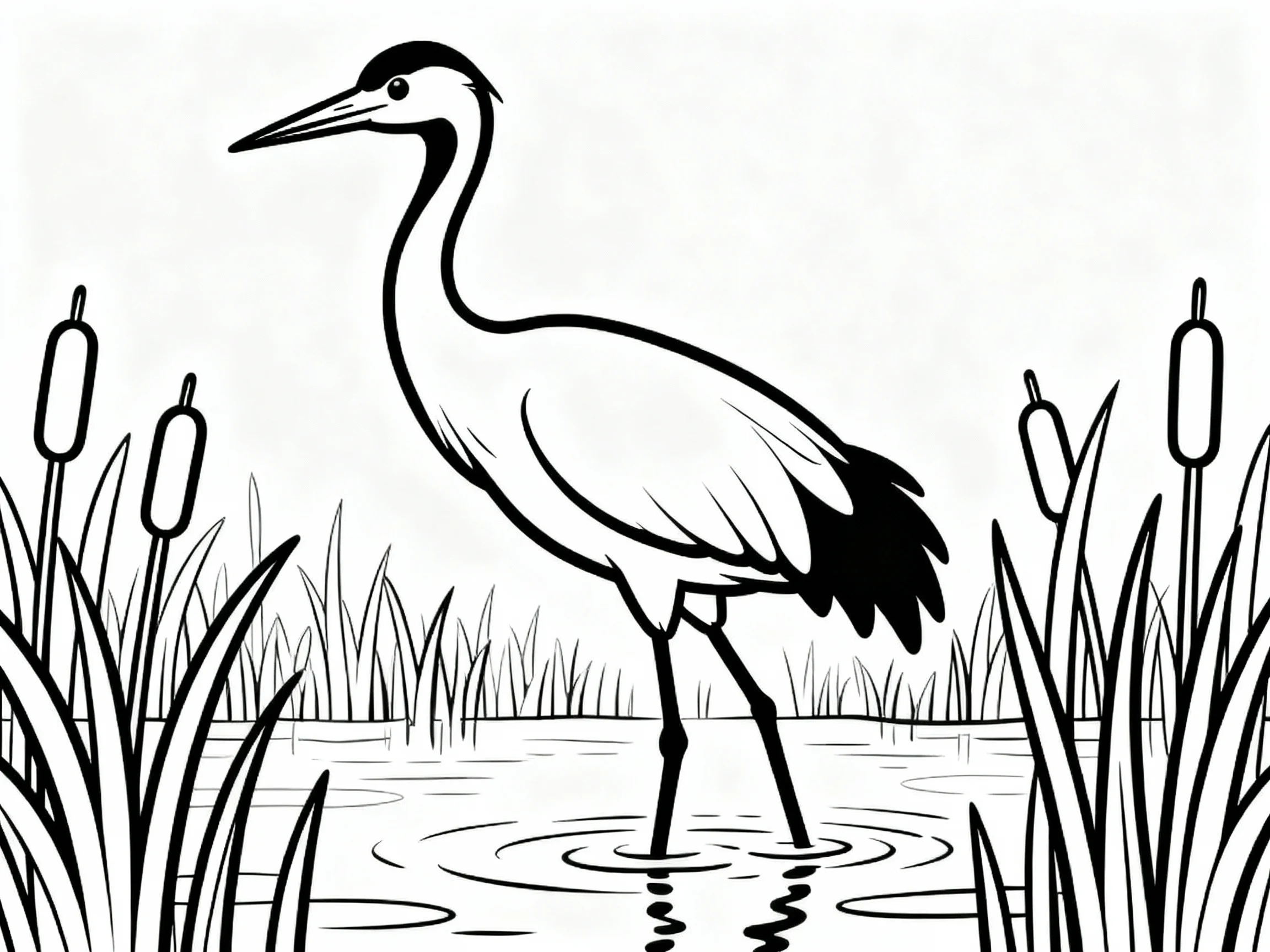 Crane in Marsh