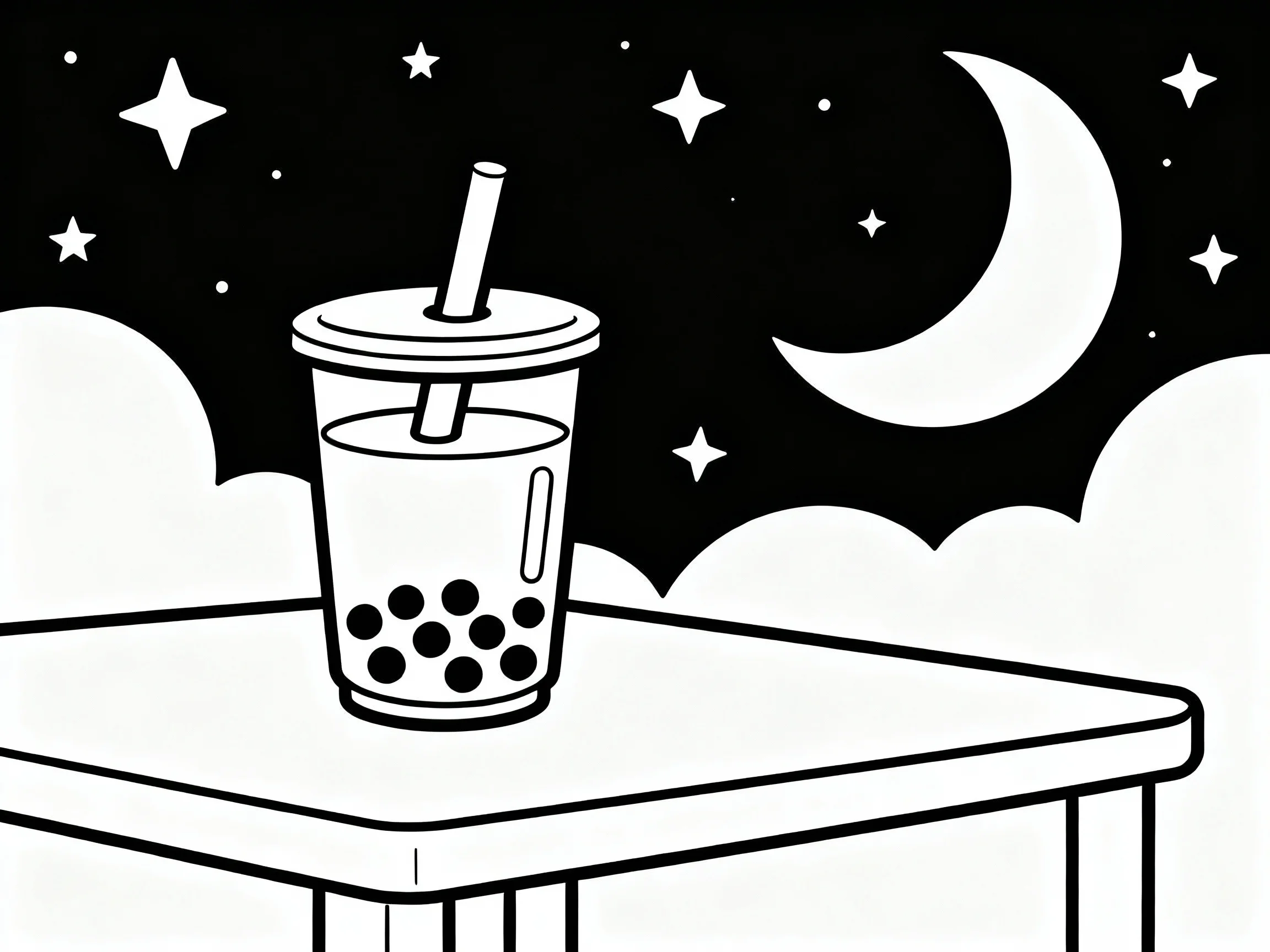 Moon and Stars with Boba