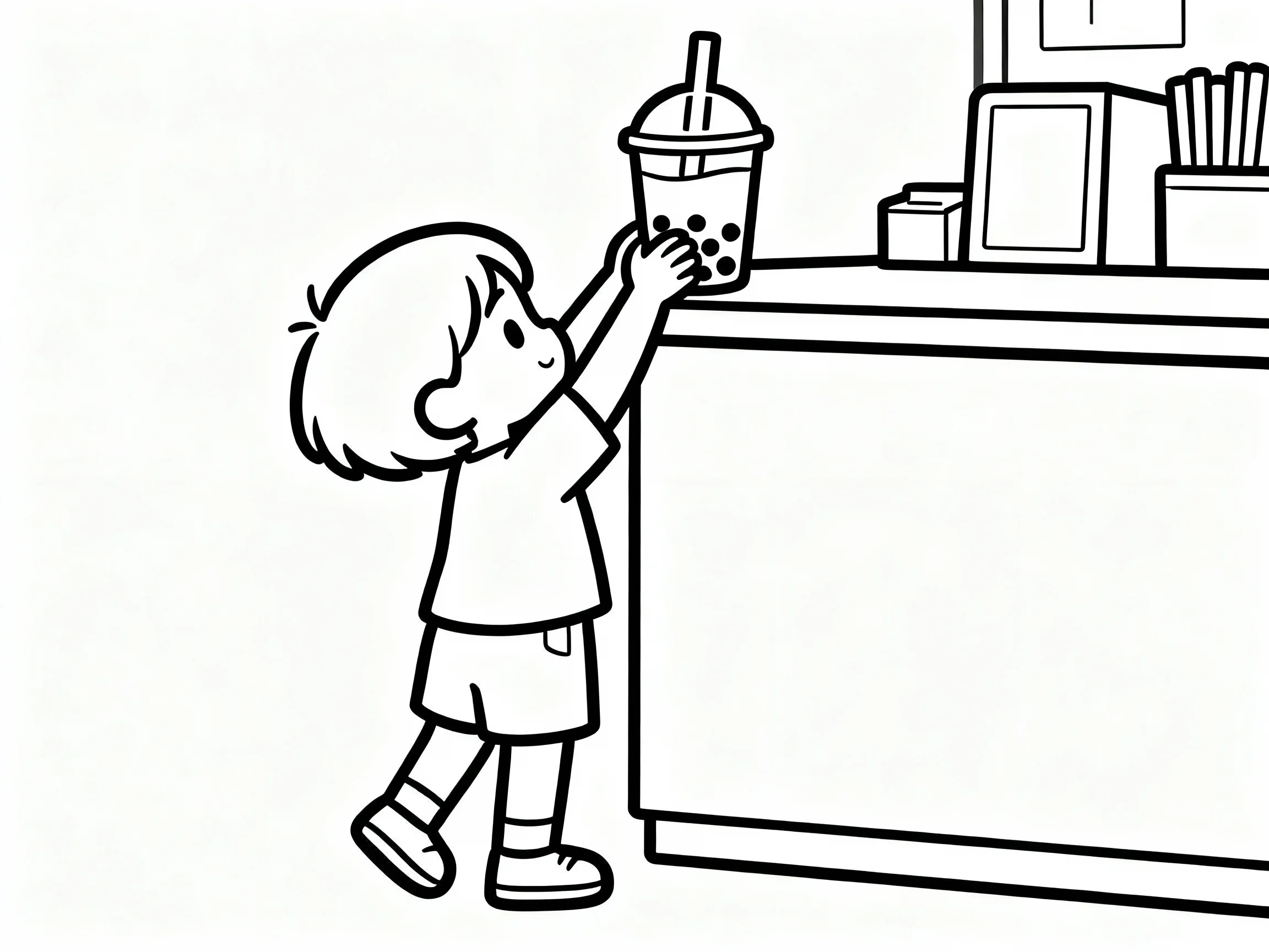Child Reaching for Boba