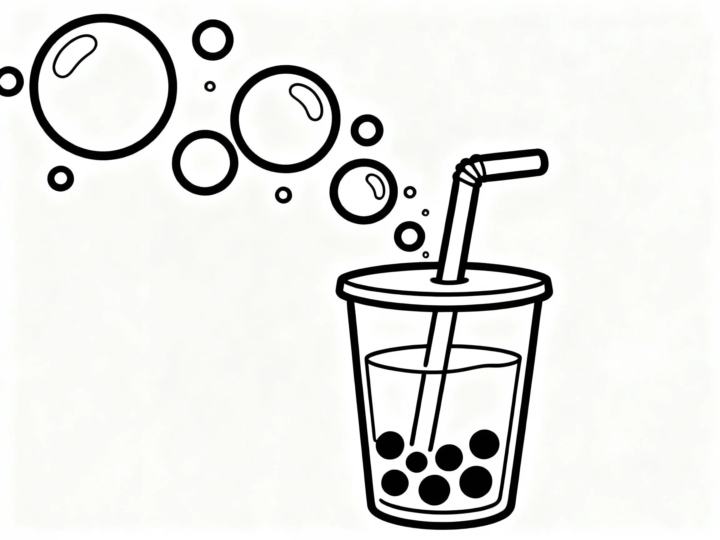 Bubbles Floating from Boba