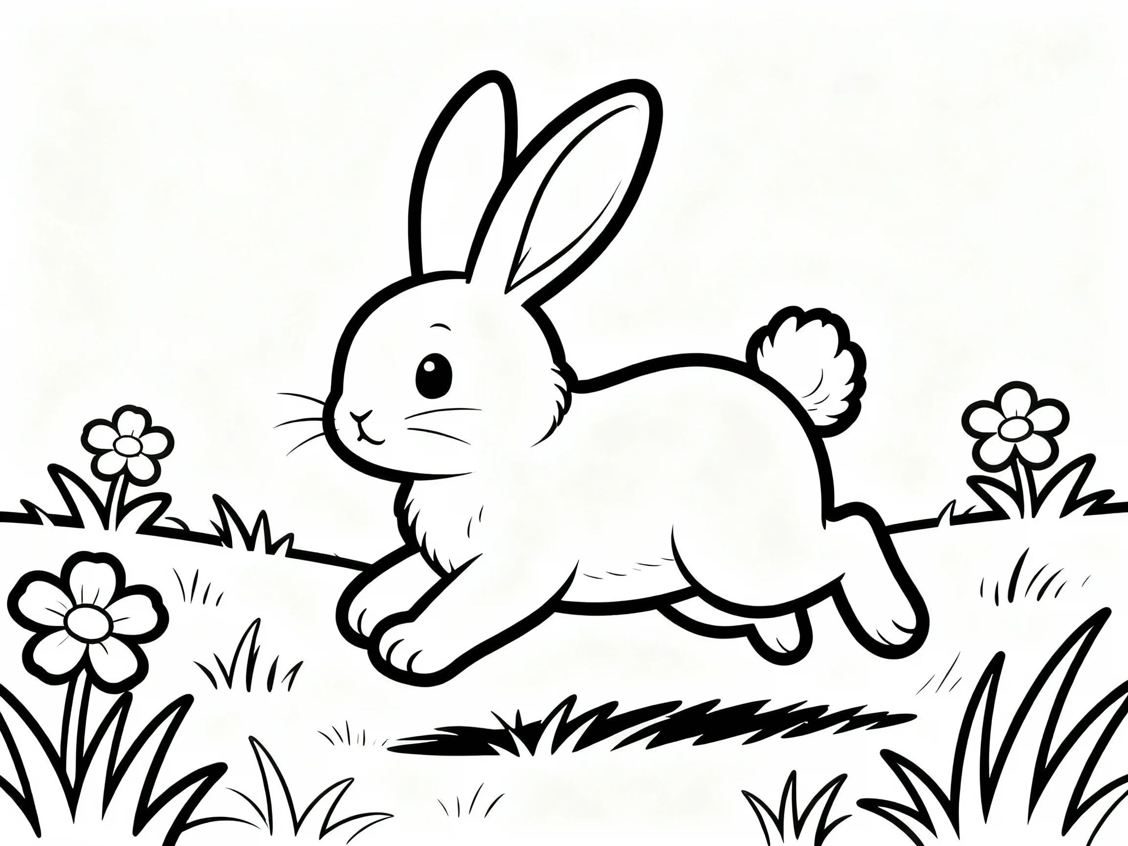 Hopping Bunny in Meadow