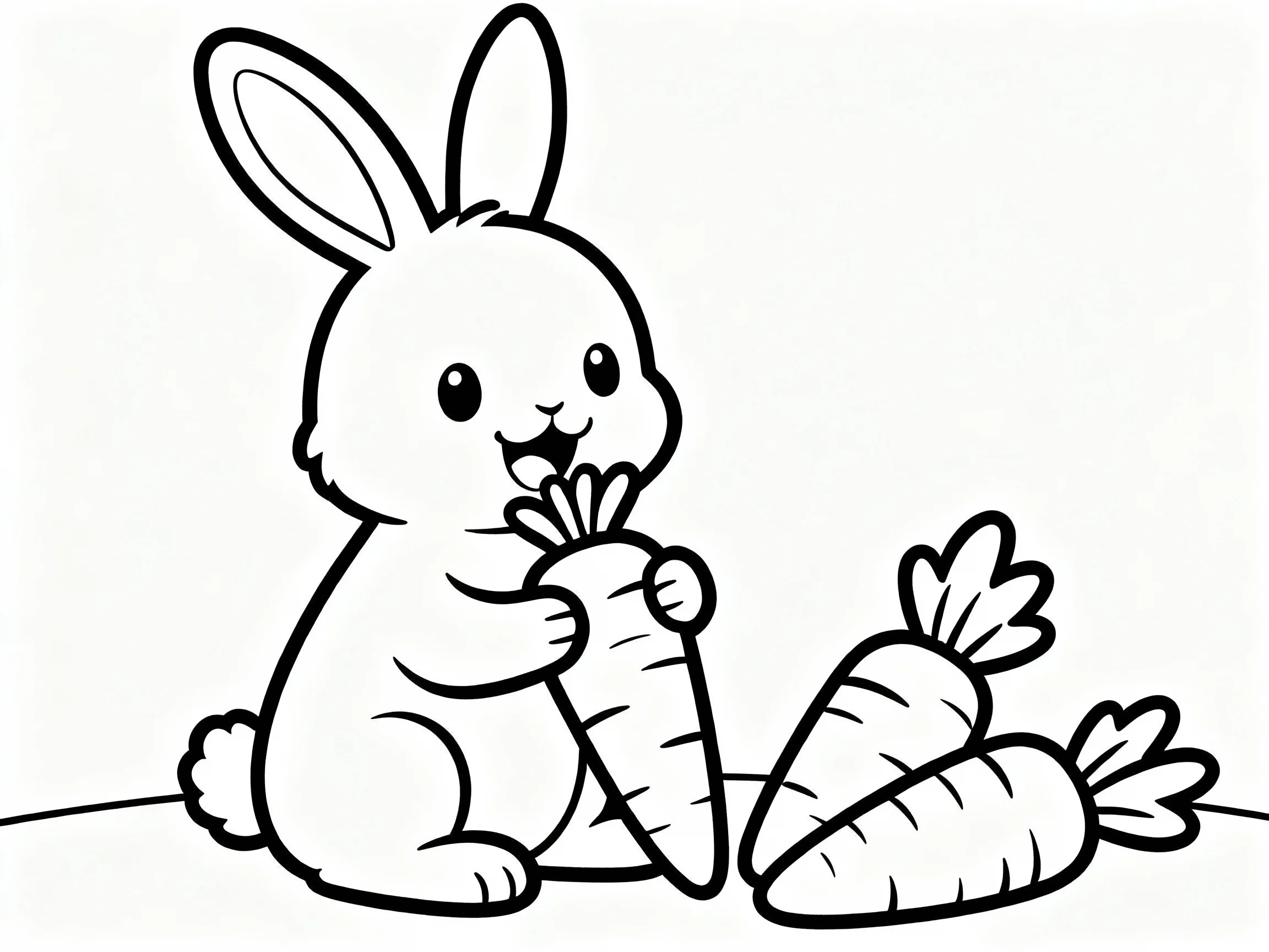 Bunny Eating Carrots