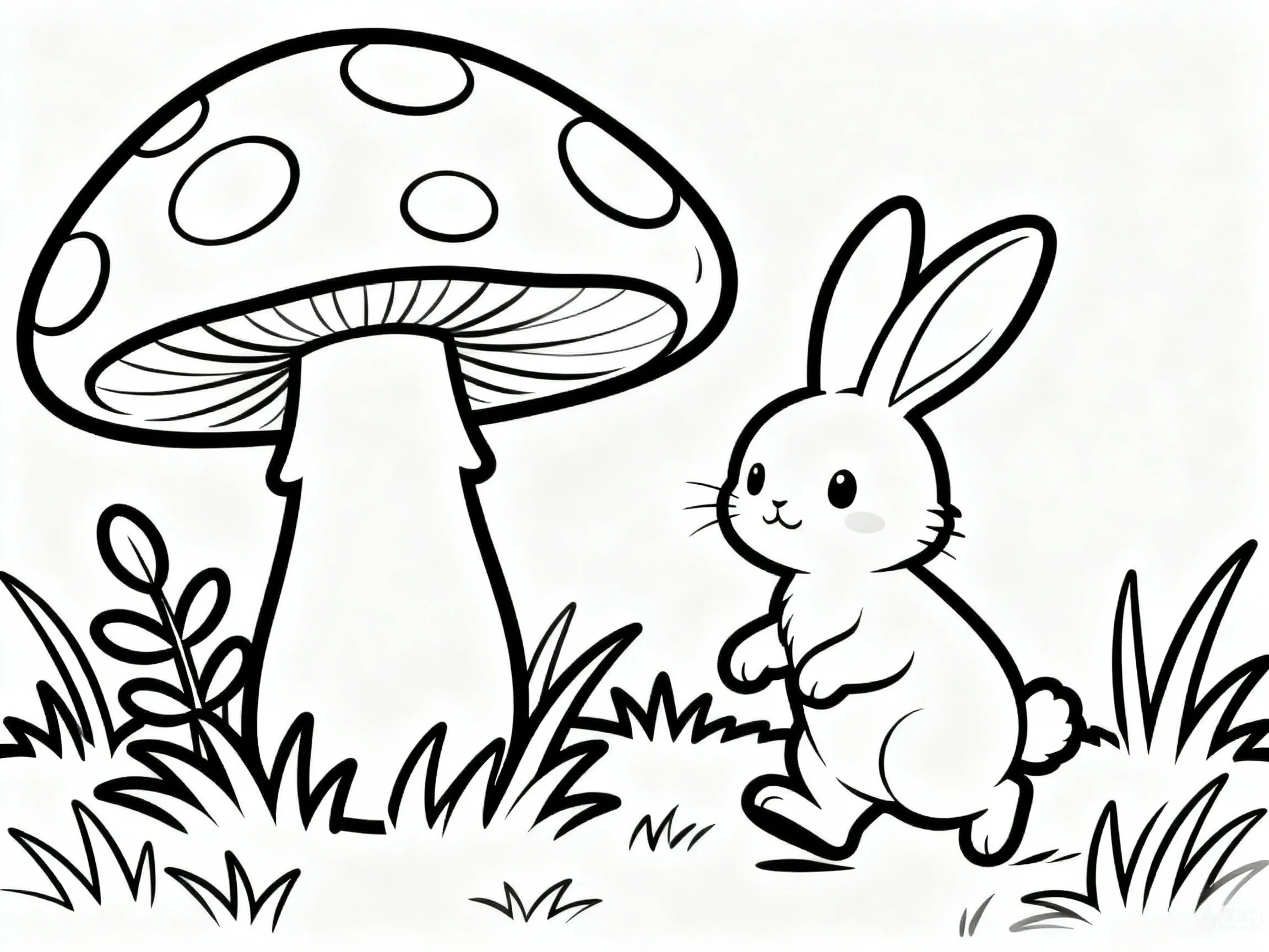 Bunny Near Mushroom