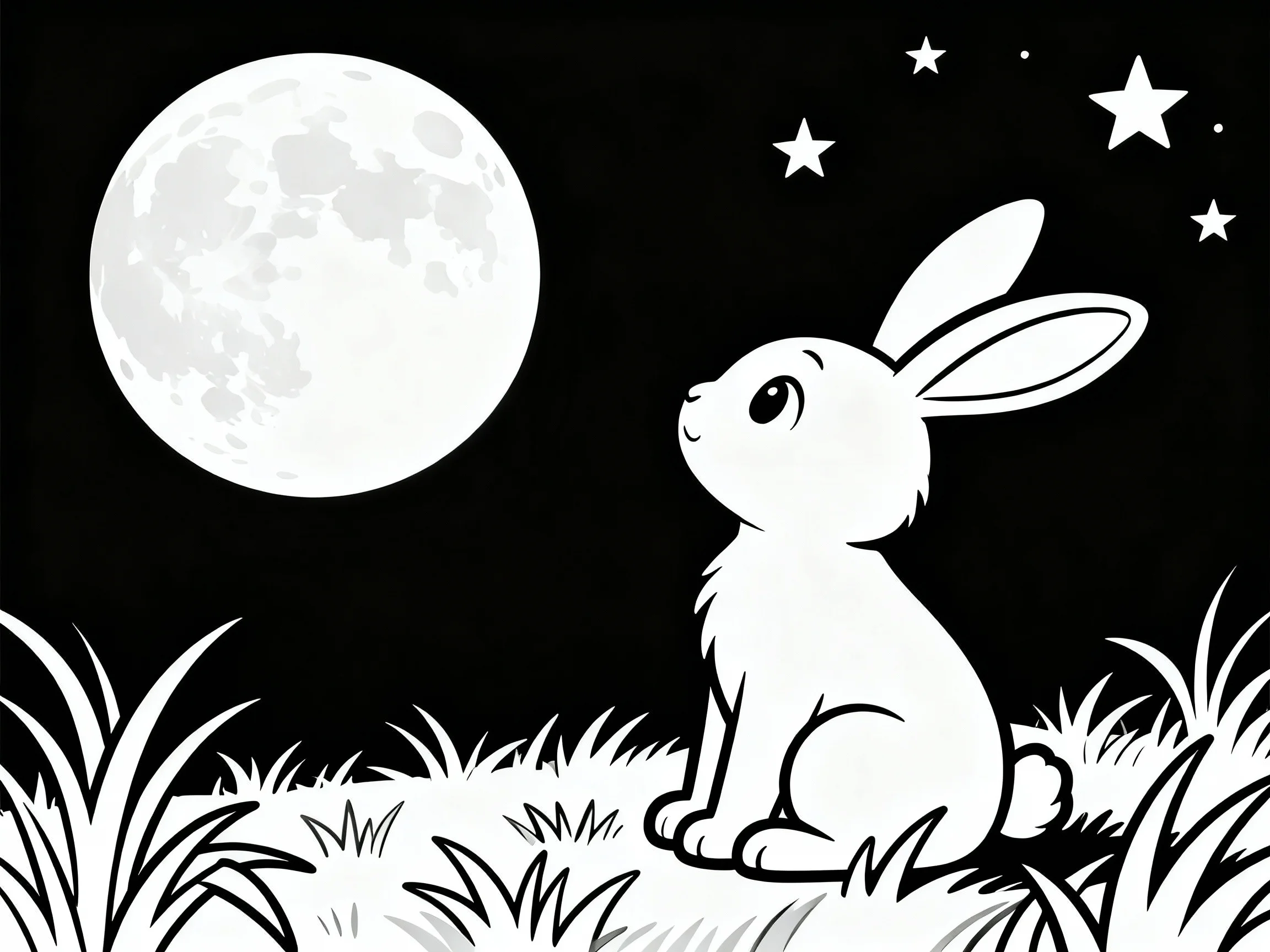 Bunny Under Moon