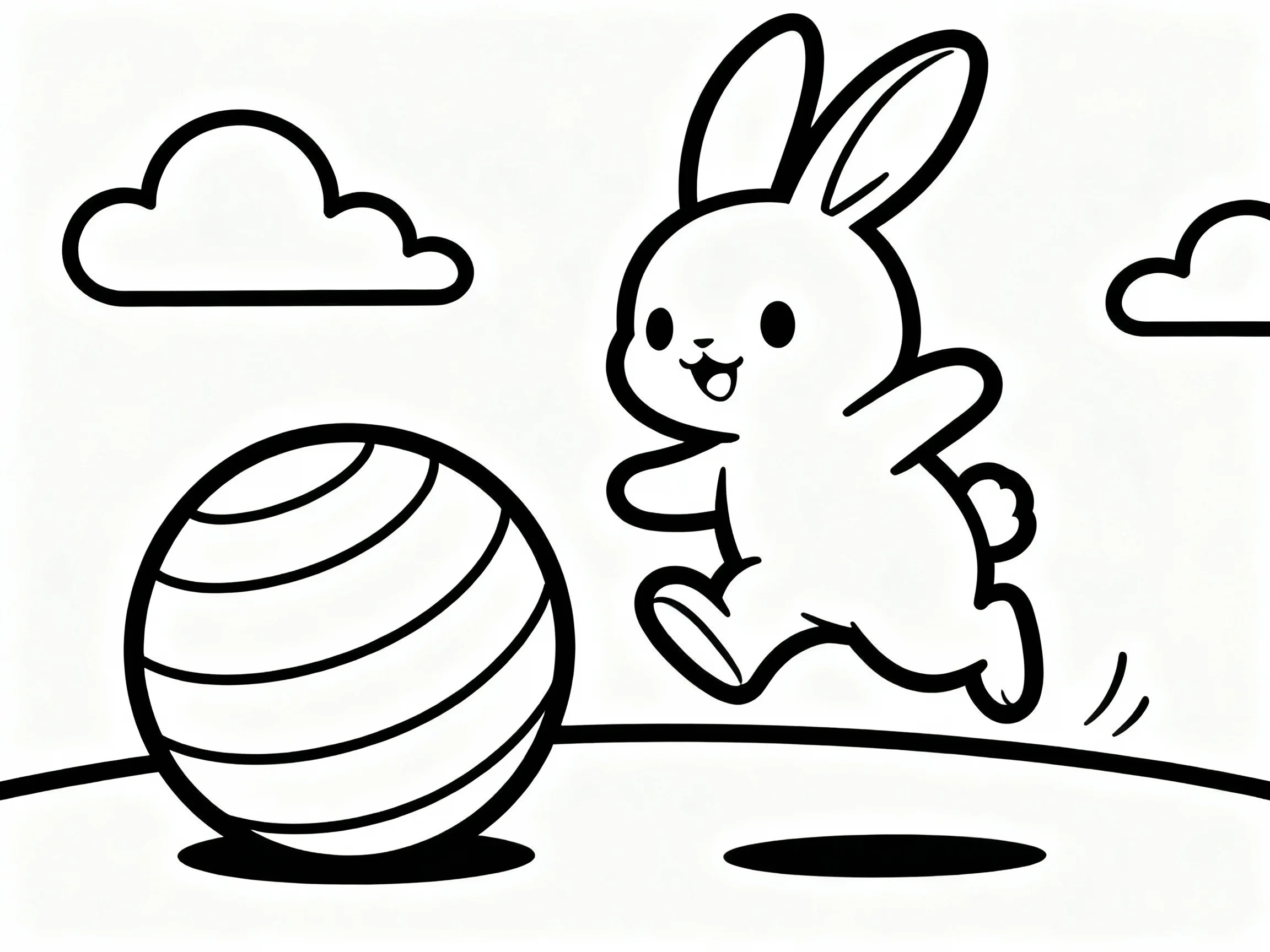 Bunny Playing with Ball