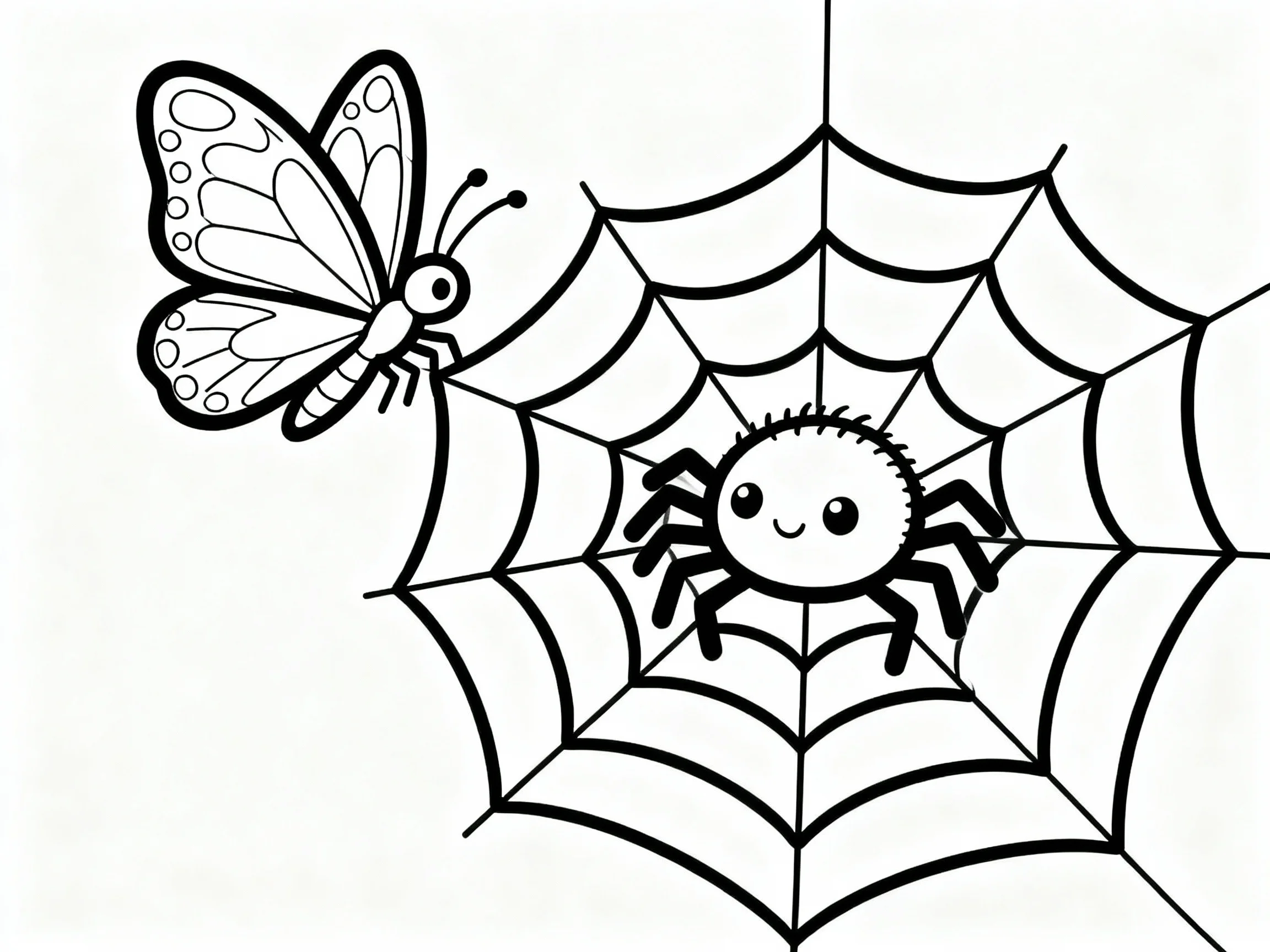 Butterfly and Spider Web