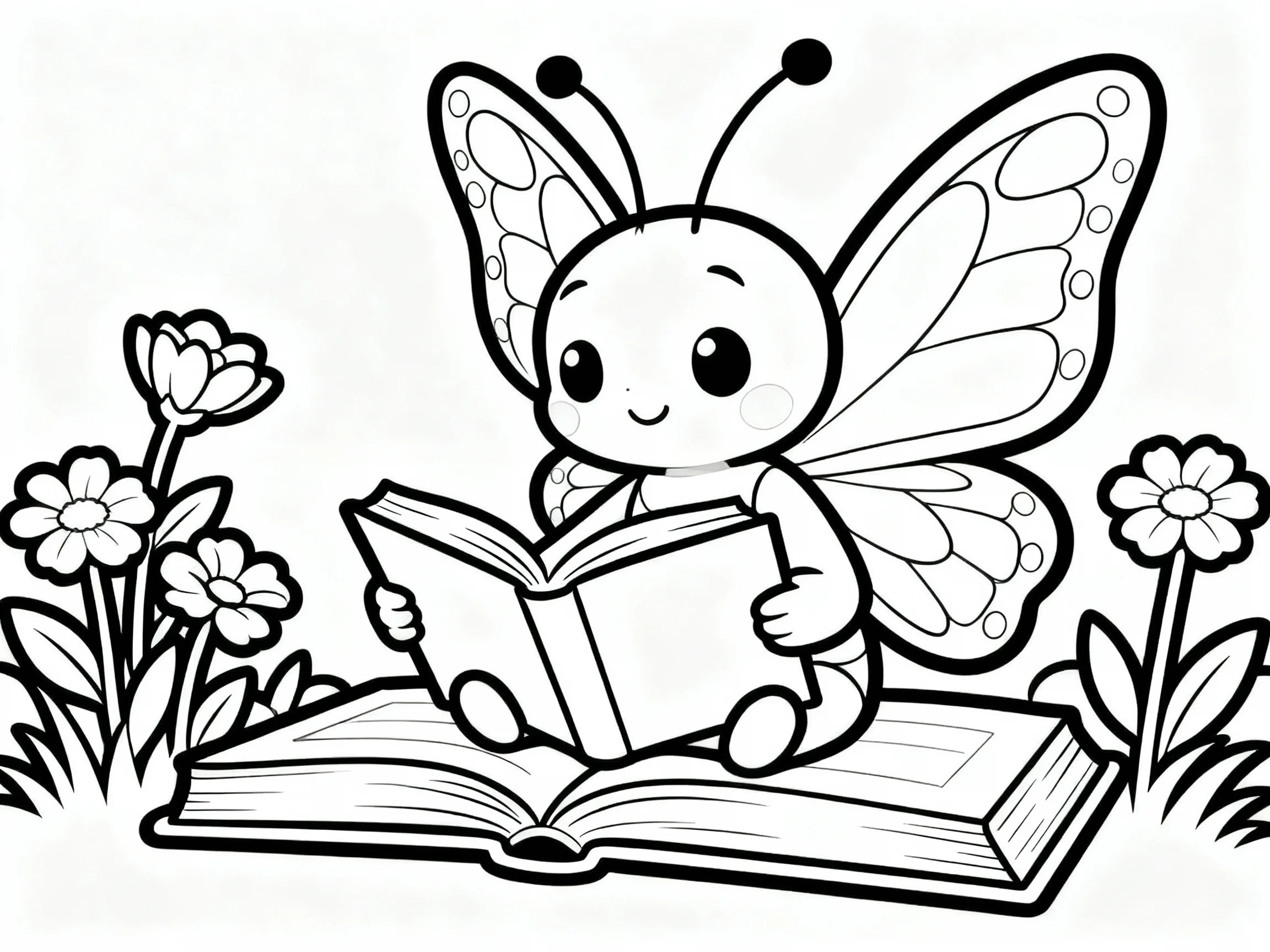 Butterfly Reading a Book
