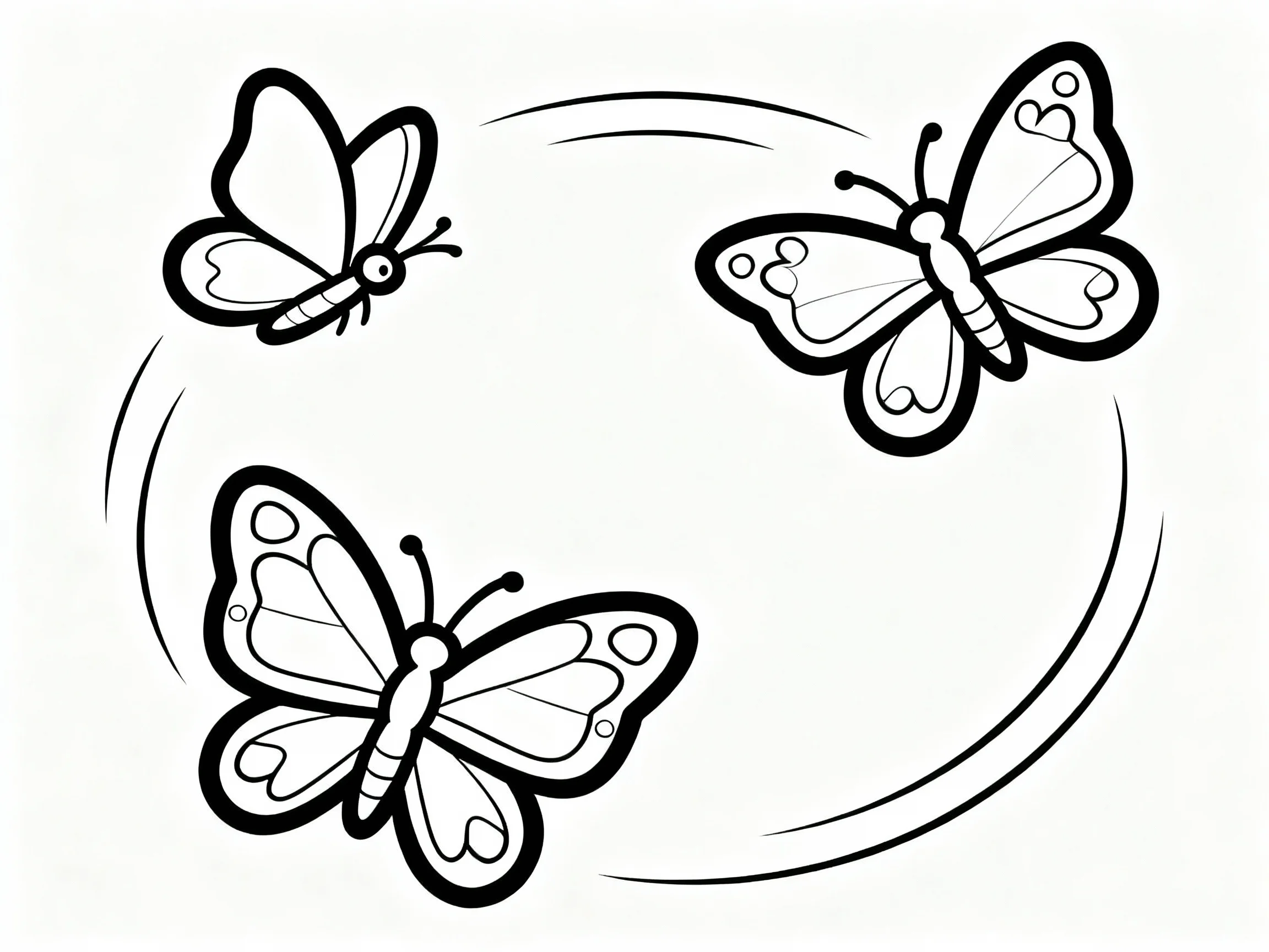 Three Butterflies Dancing