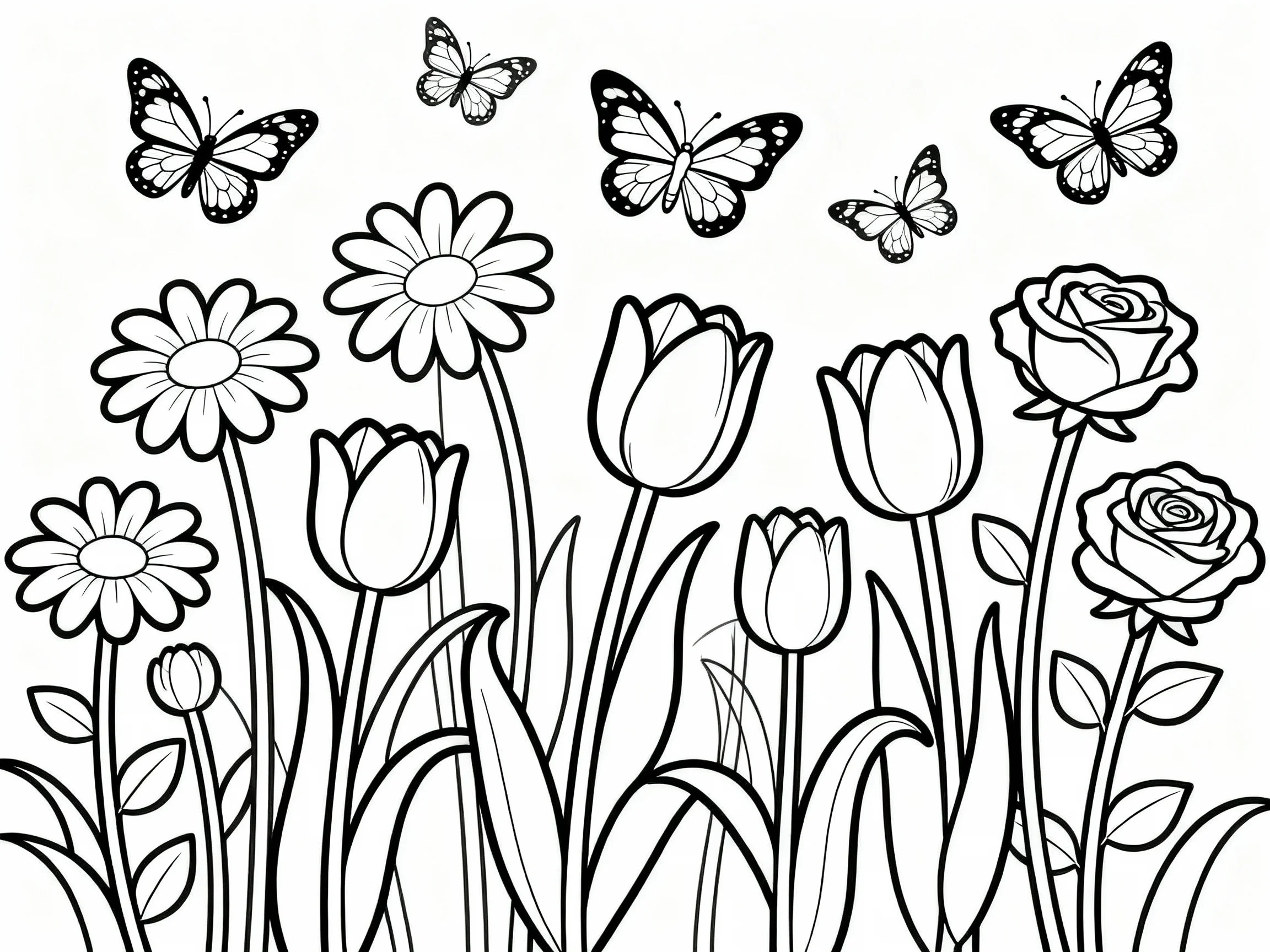 Butterfly Garden Scene